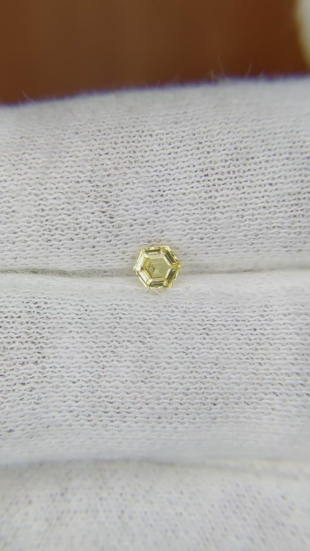 0.33 Ct. Yellow Sapphire from Ceylon (Sri Lanka) Size Video