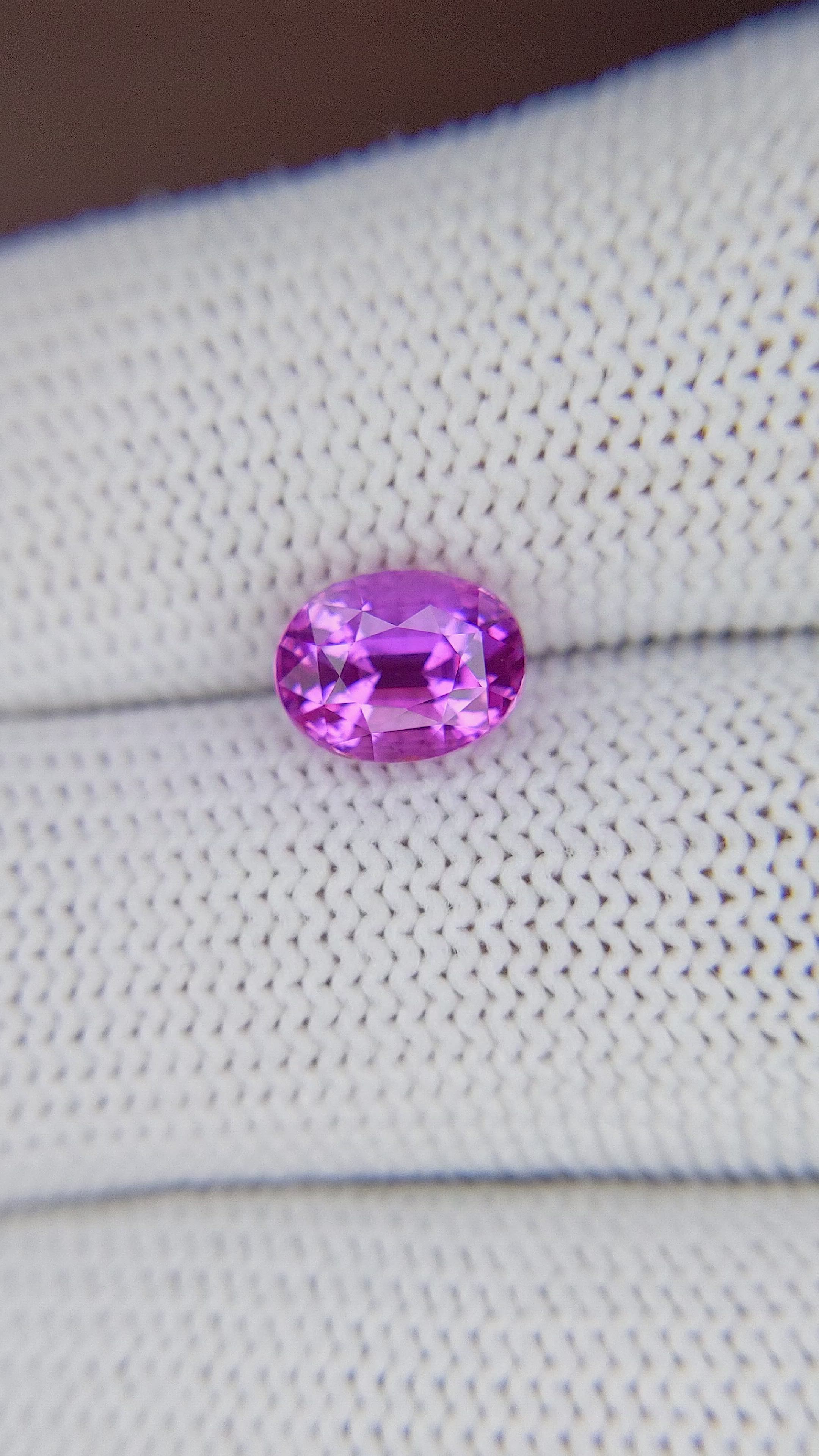 2.48 Ct. Pinkish Purple Sapphire from Tanzania Size Video