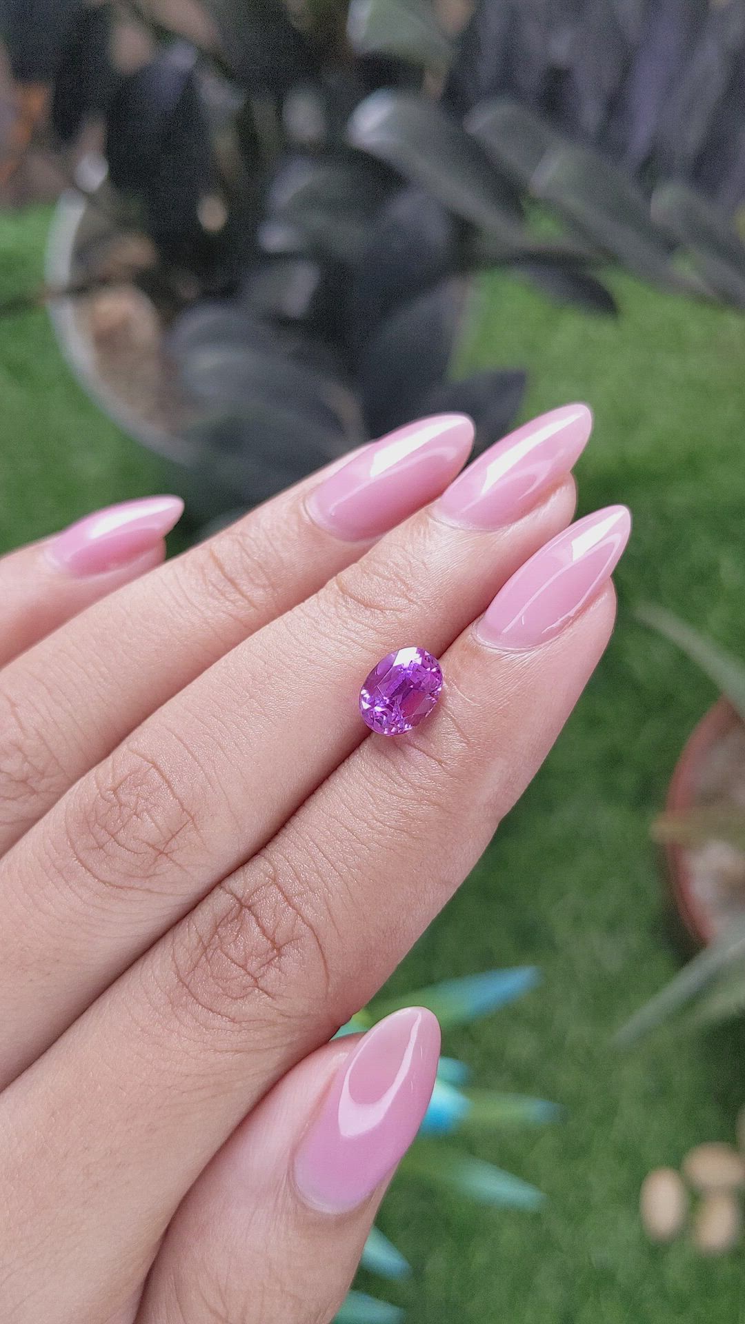 2.48 Ct. Pinkish Purple Sapphire from Tanzania Size Video