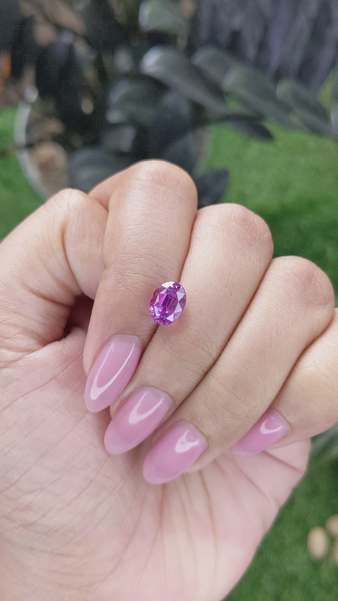 2.48 Ct. Pinkish Purple Sapphire from Tanzania Size Video