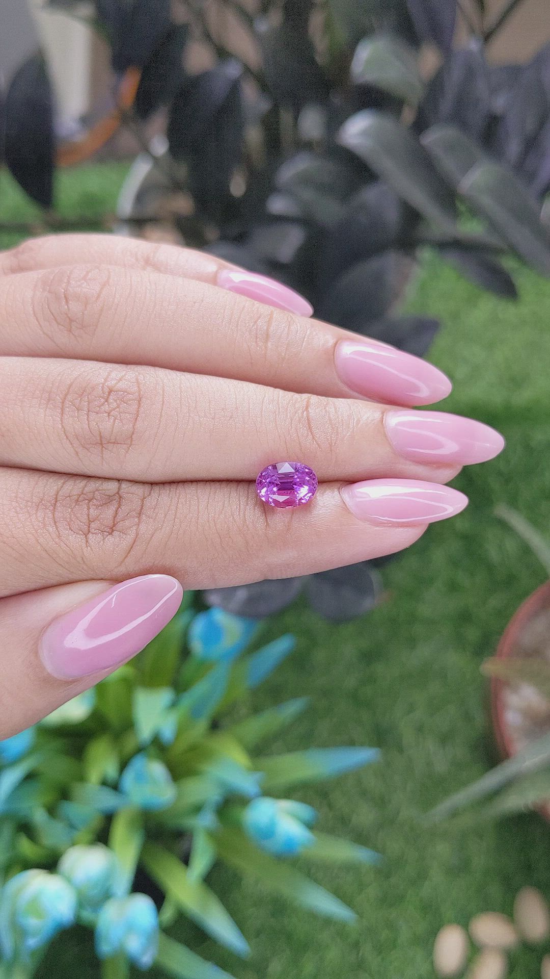 2.48 Ct. Pinkish Purple Sapphire from Tanzania Size Video