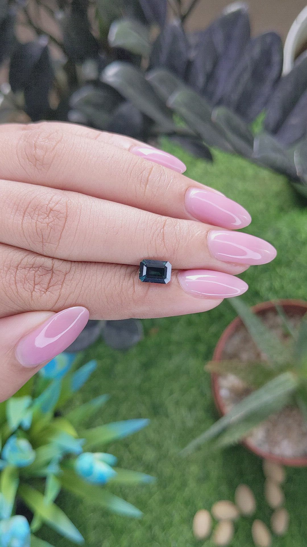 1.65 Ct. Bluish Green Sapphire from Tanzania Size Video