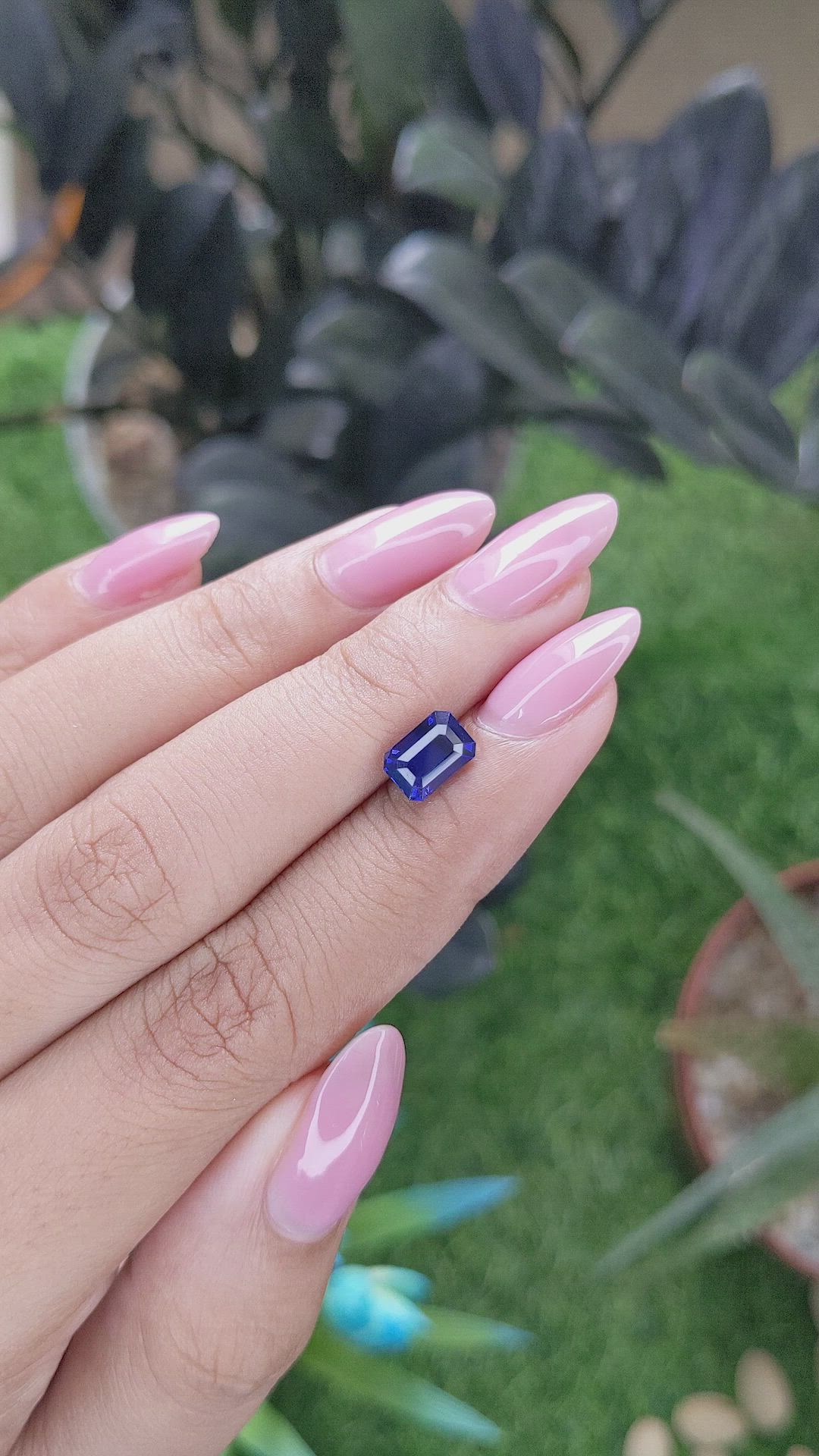 1.73 Ct. Purplish Blue Sapphire from Tanzania Size Video