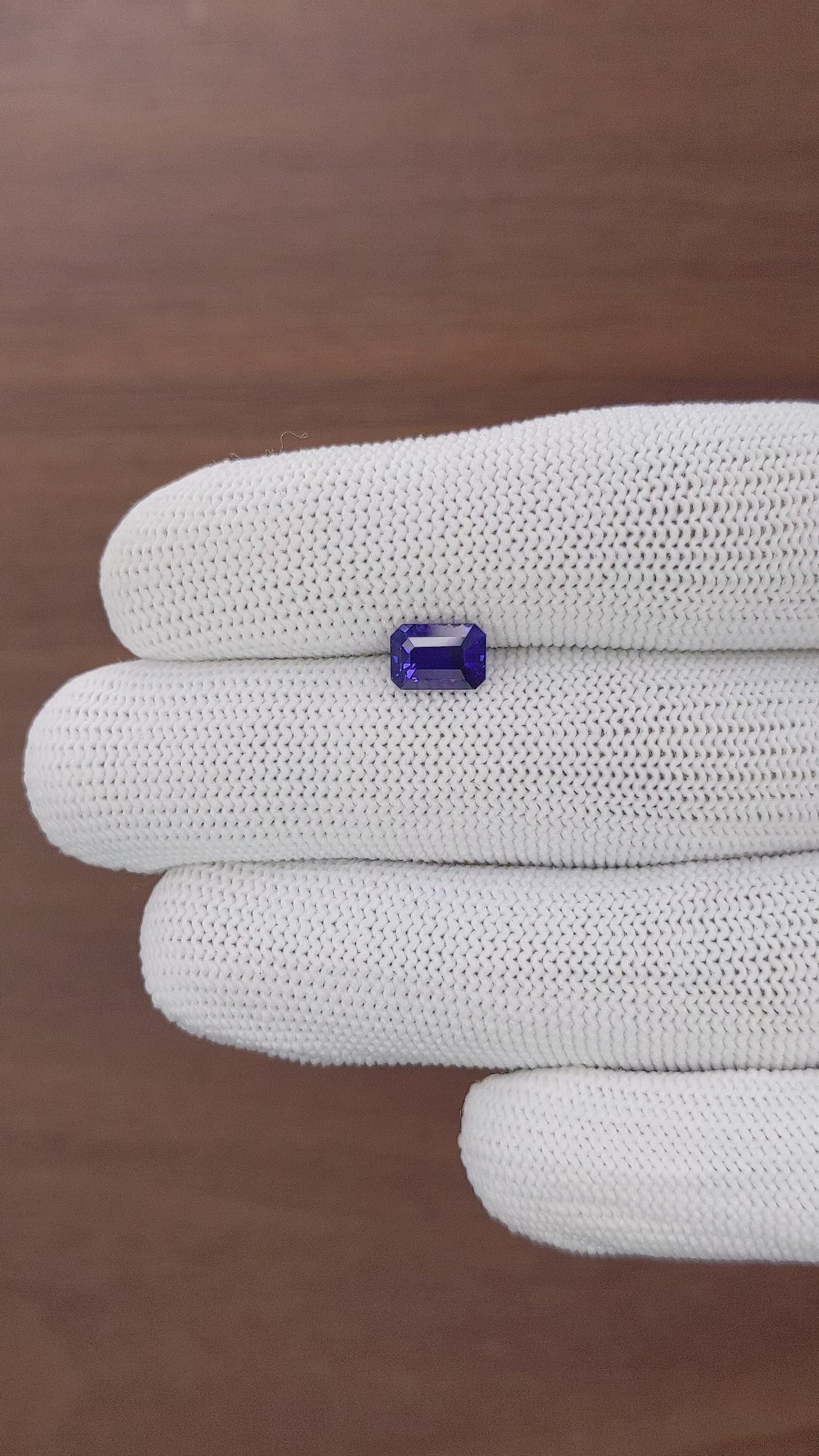 1.73 Ct. Purplish Blue Sapphire from Tanzania Size Video