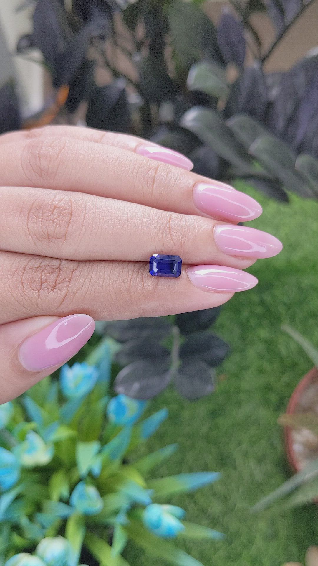 1.73 Ct. Purplish Blue Sapphire from Tanzania Size Video