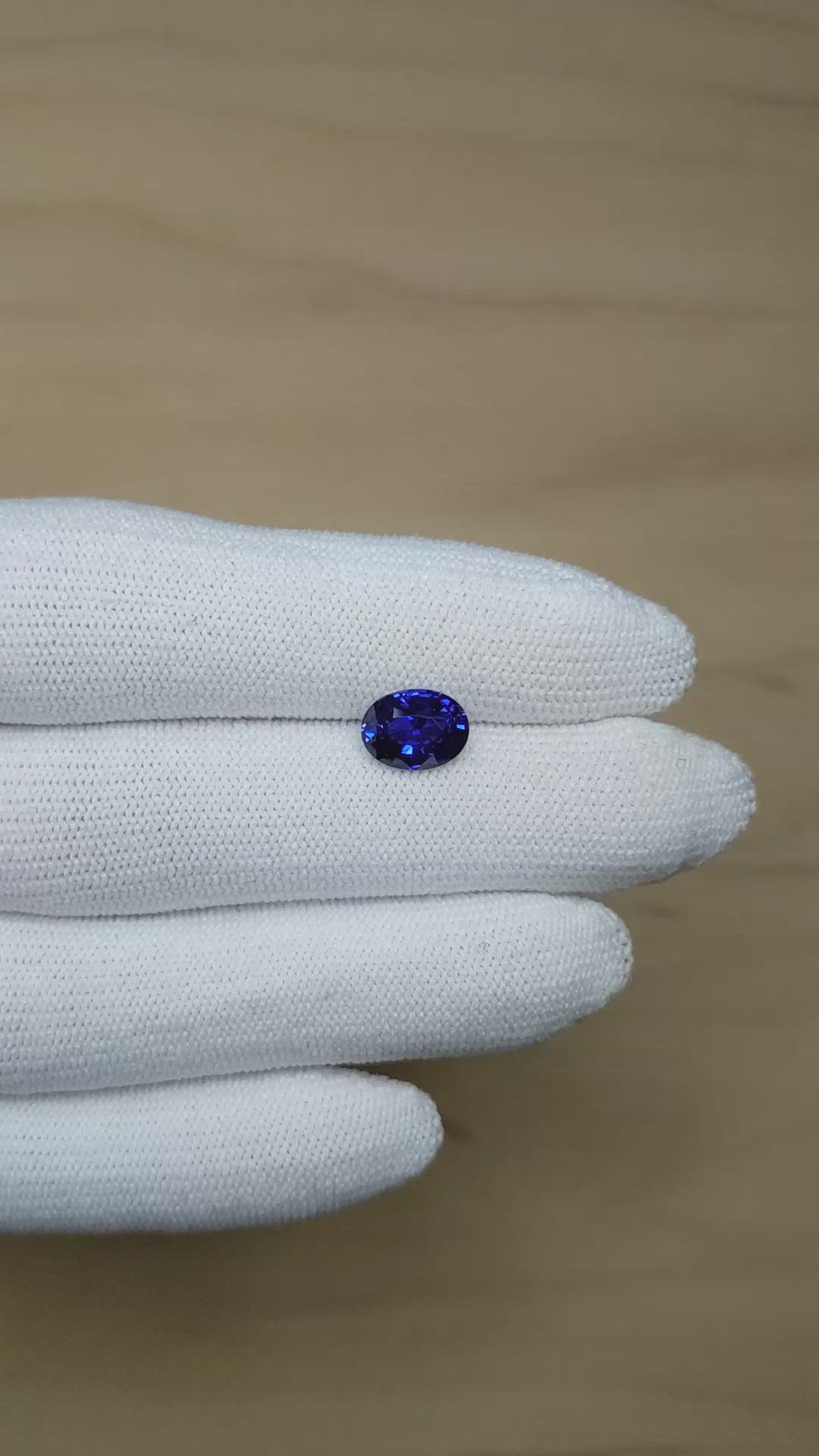 2.01 Ct. Blue Sapphire from Ceylon (Sri Lanka) Size Video