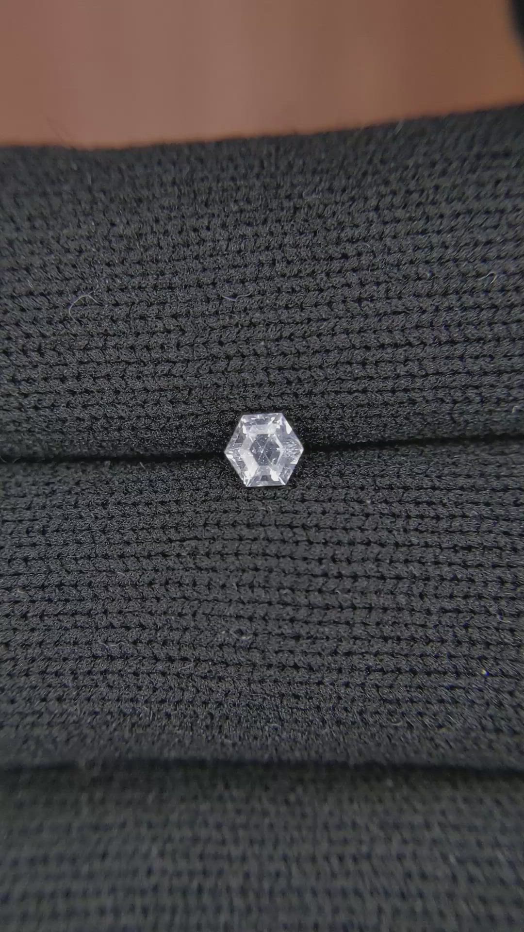 0.33 Ct. White Sapphire from Ceylon (Sri Lanka) Size Video