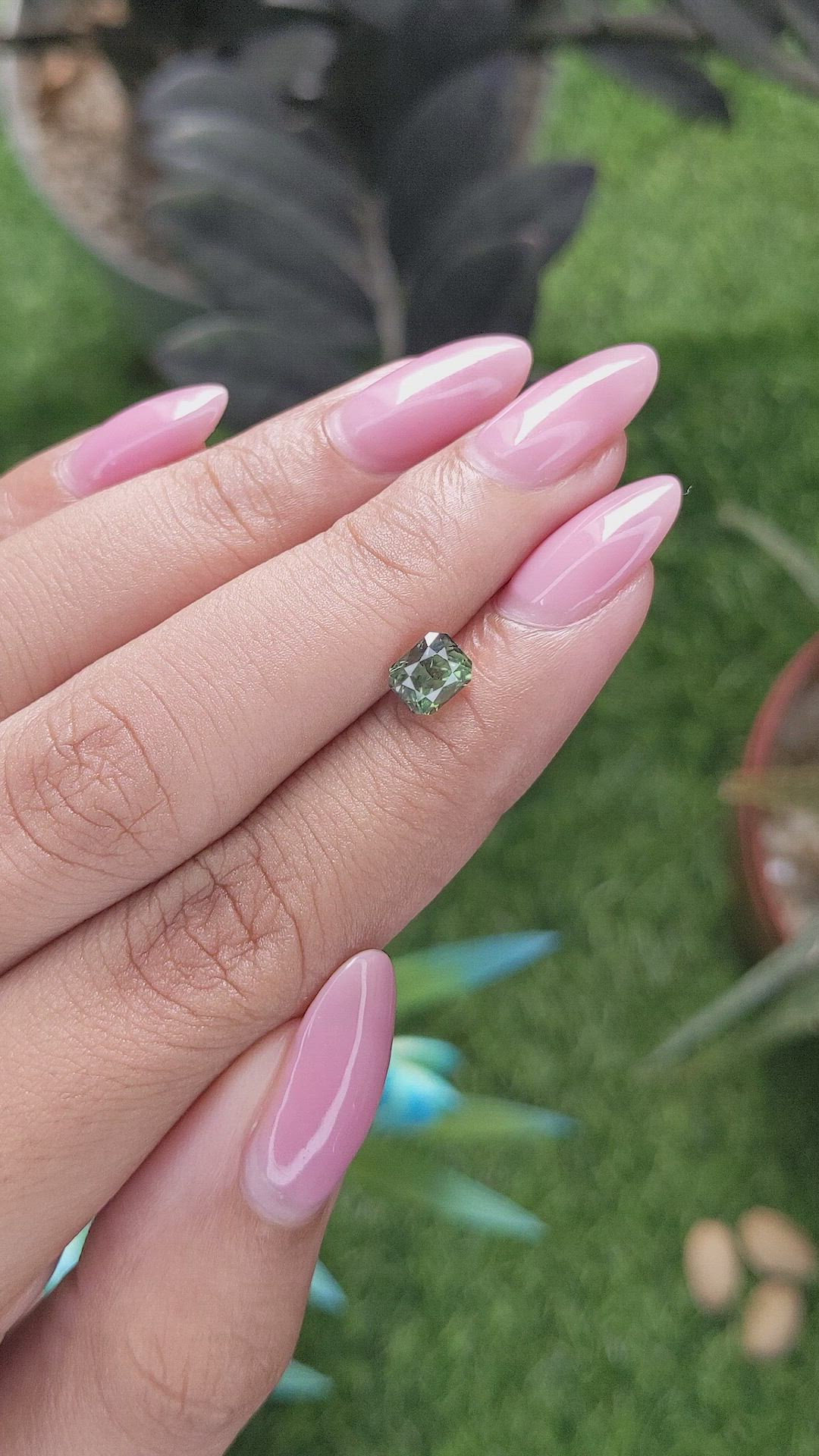 1.21 Ct. Yellowish Green Sapphire from Australia Size Video
