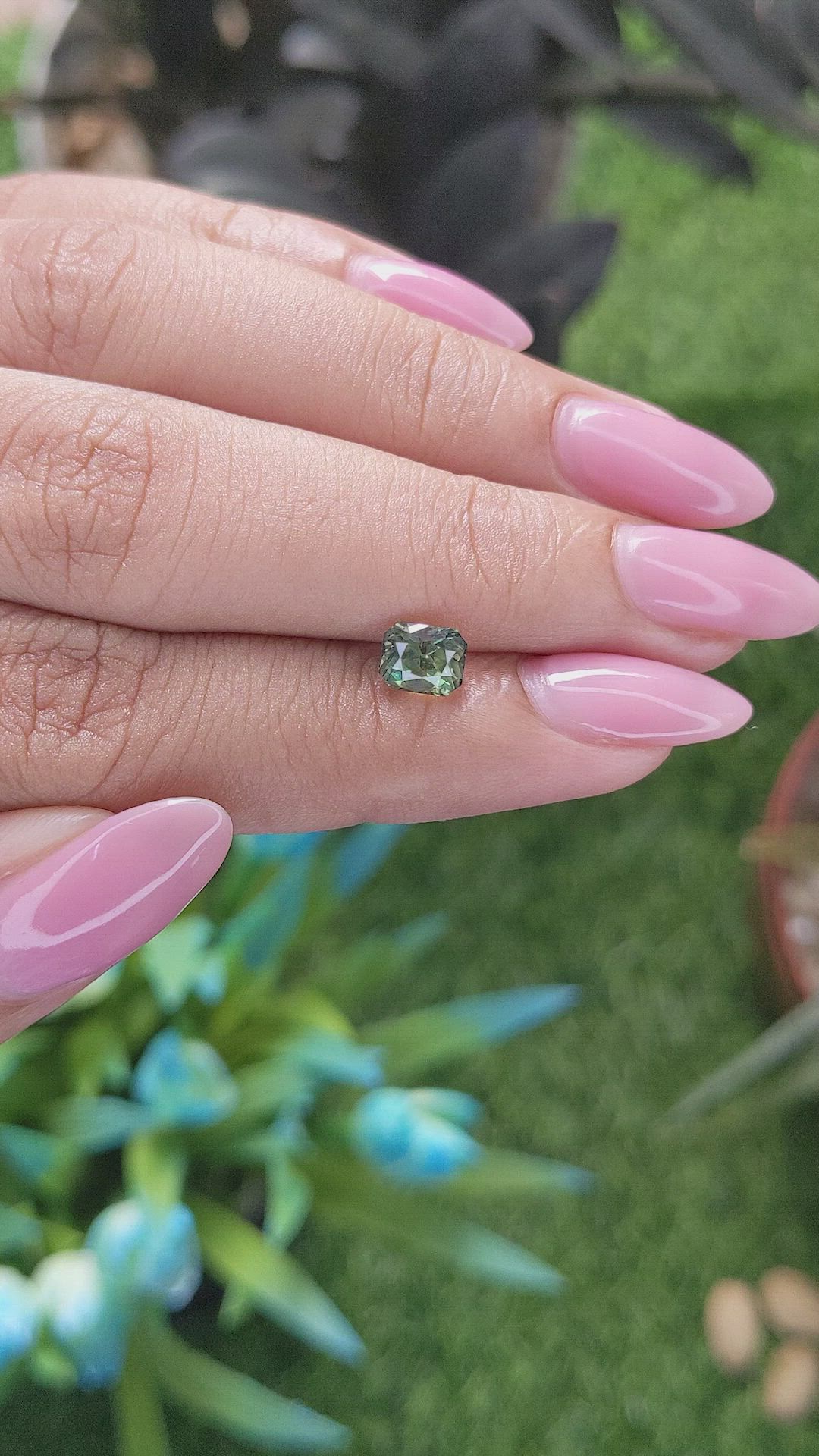 1.21 Ct. Yellowish Green Sapphire from Australia Size Video