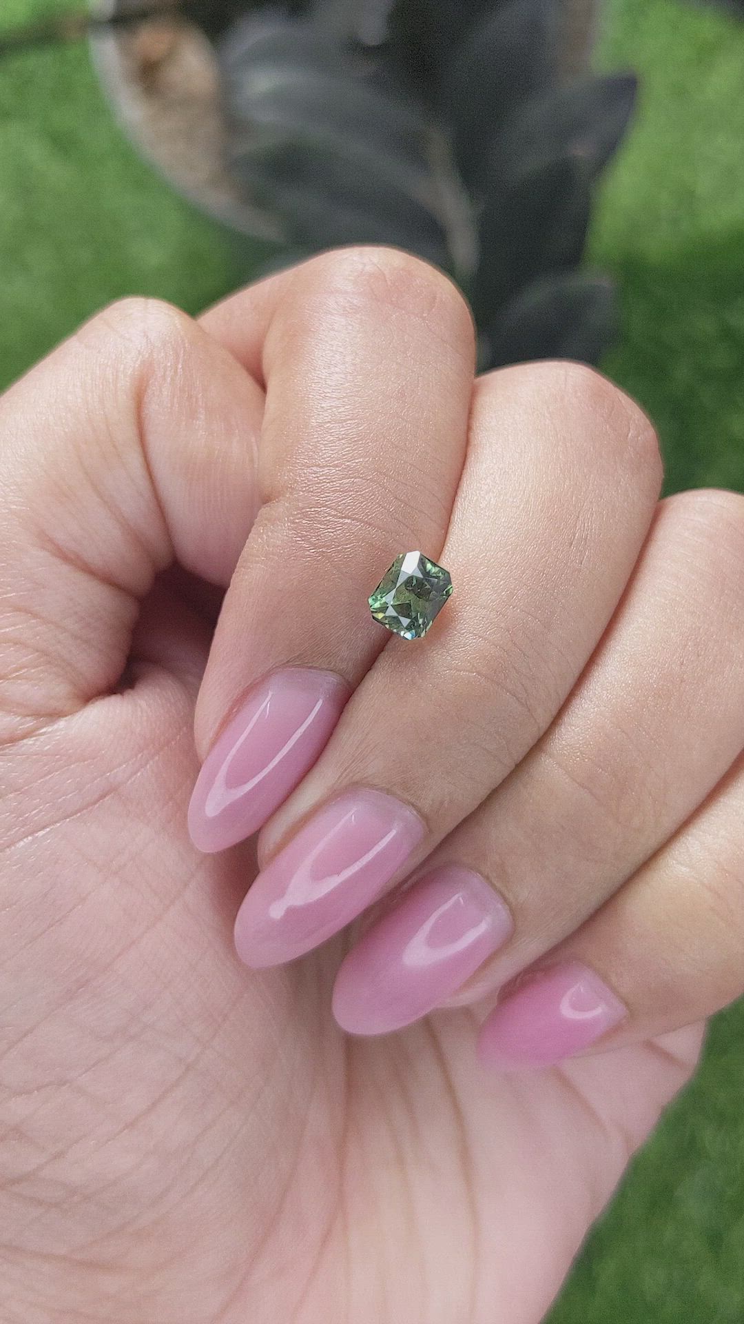 1.21 Ct. Yellowish Green Sapphire from Australia Size Video