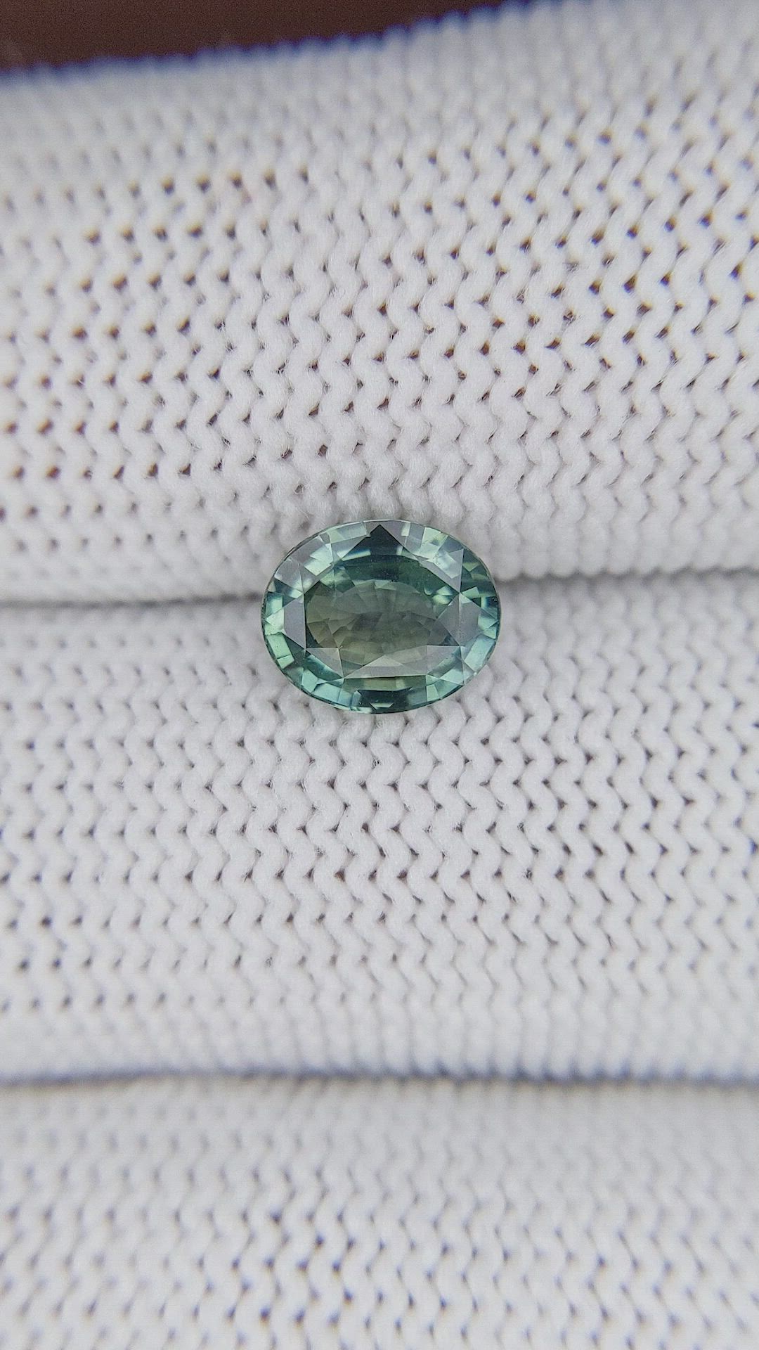 1.57 Ct. Bluish Green Sapphire from Madagascar Size Video