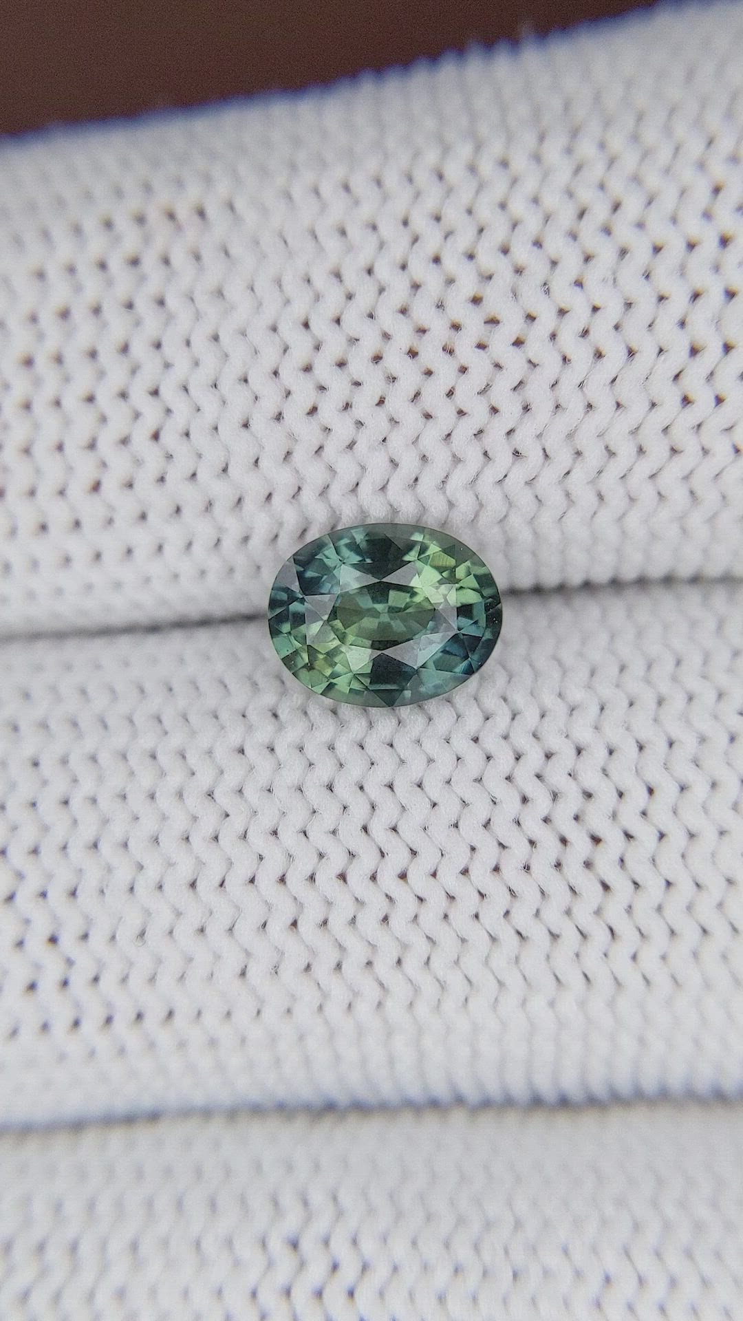 1.52 Ct. Bluish Green Sapphire from Madagascar Size Video