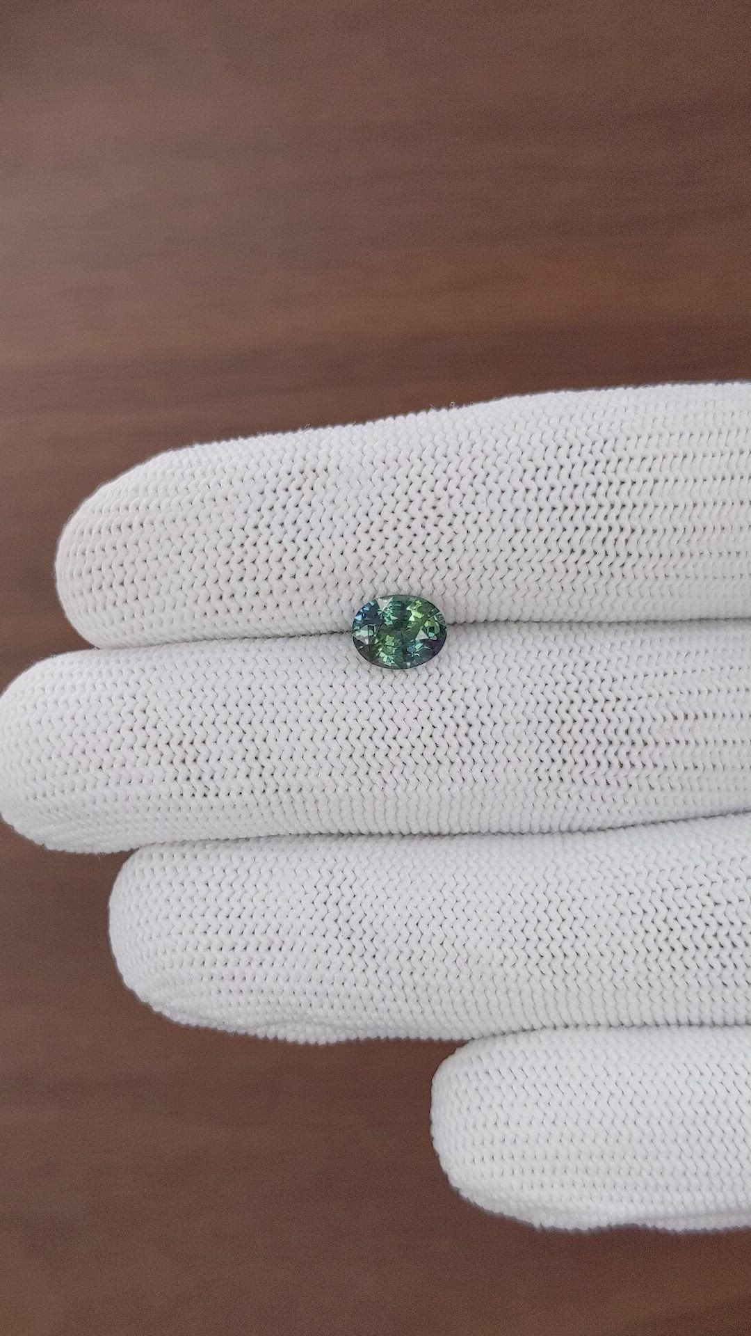 1.52 Ct. Bluish Green Sapphire from Madagascar Size Video