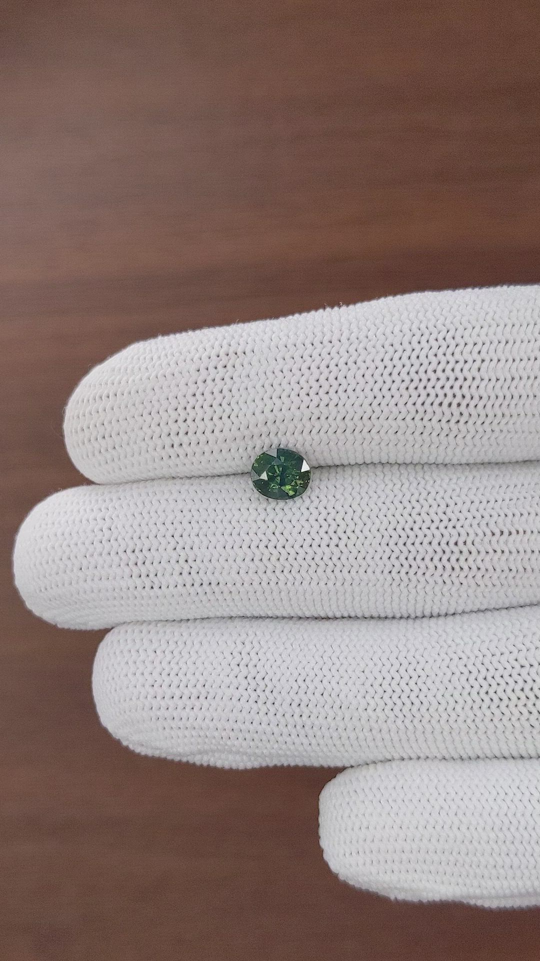 1.28 Ct. Bluish Green Sapphire from Australia Size Video