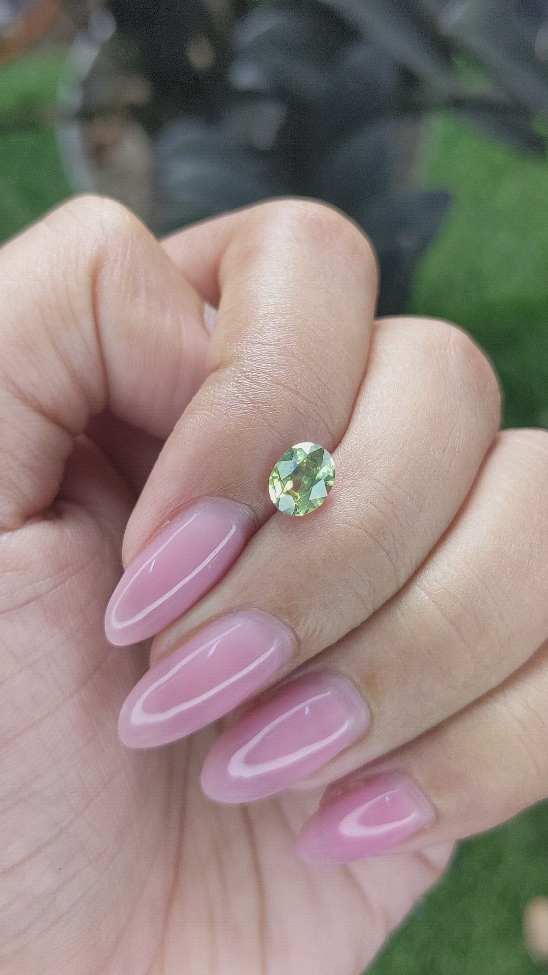 1.10 Ct. Yellowish Green Sapphire from Australia Size Video