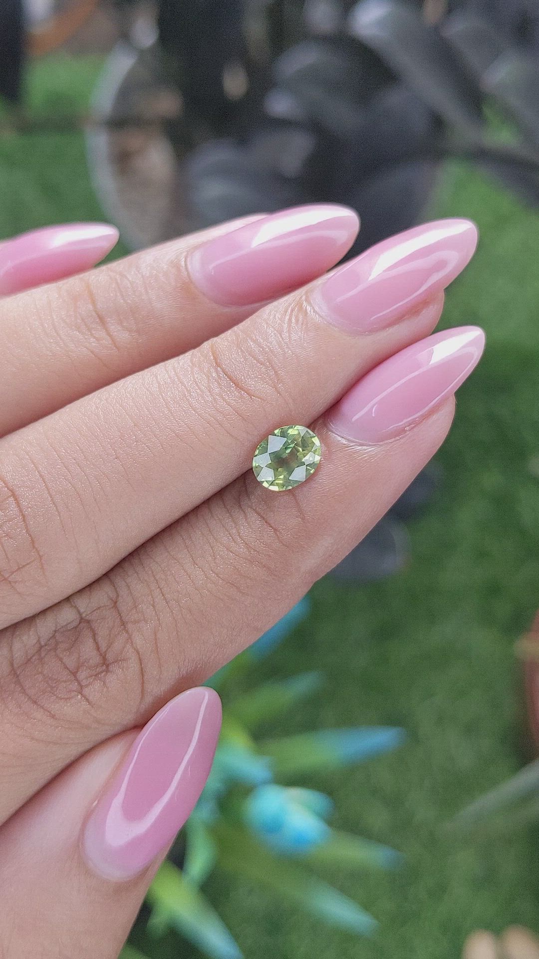 1.10 Ct. Yellowish Green Sapphire from Australia Size Video