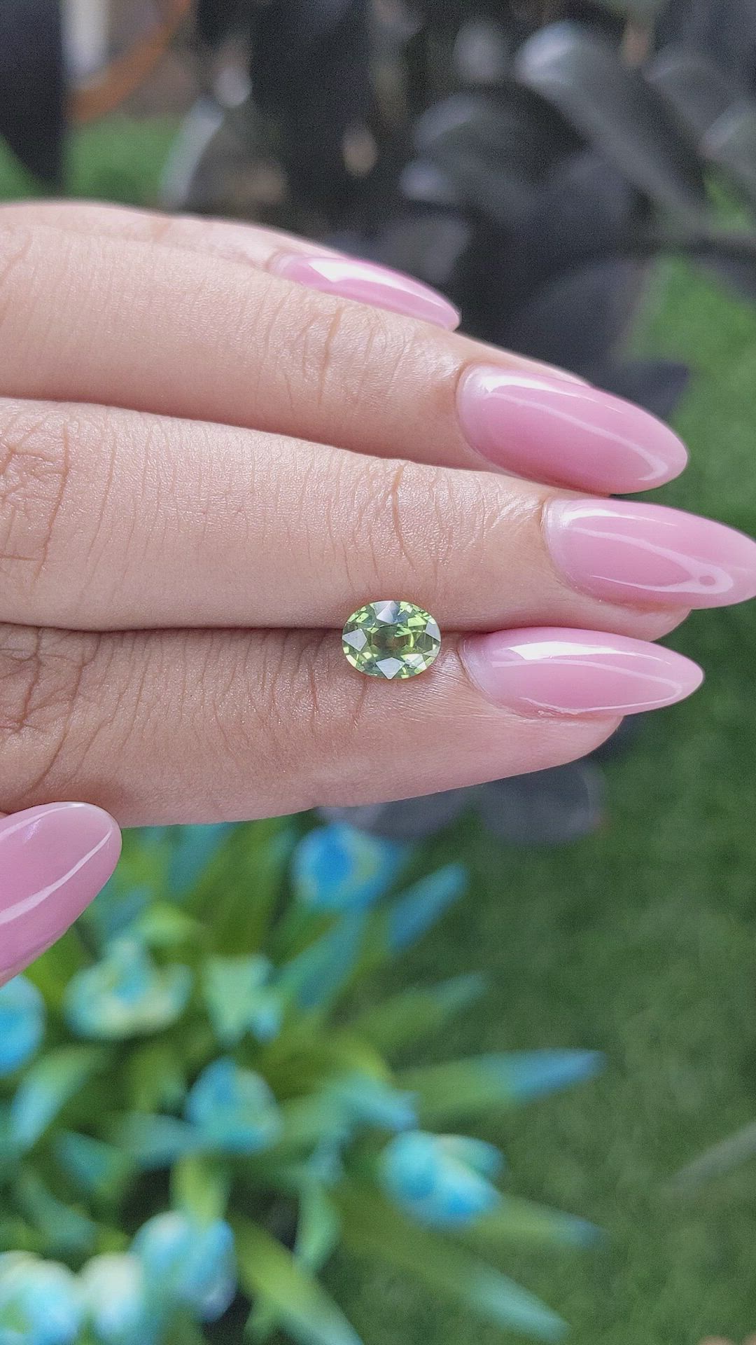 1.10 Ct. Yellowish Green Sapphire from Australia Size Video