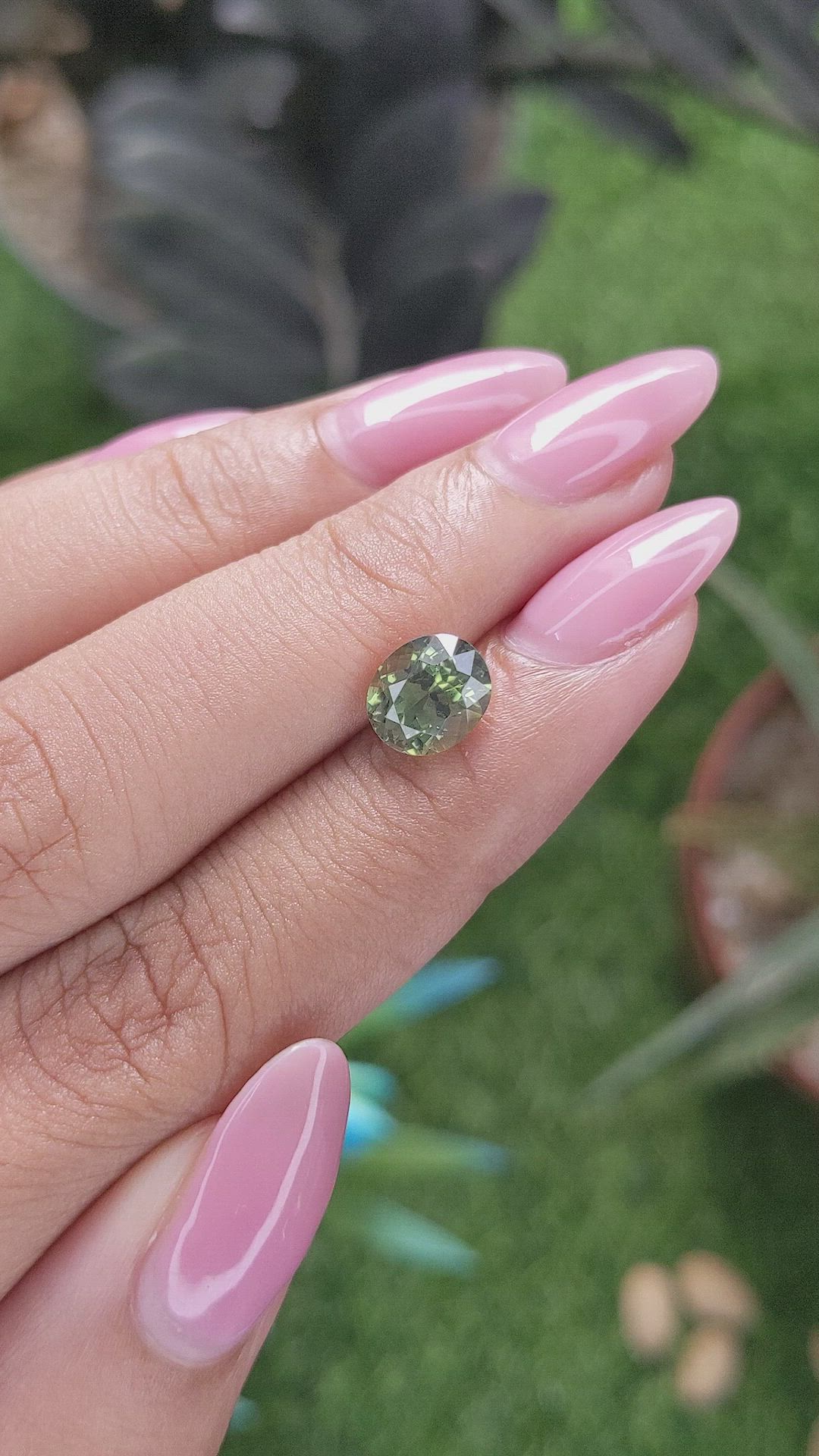 2.14 Ct. Yellowish Green Sapphire from Madagascar Size Video