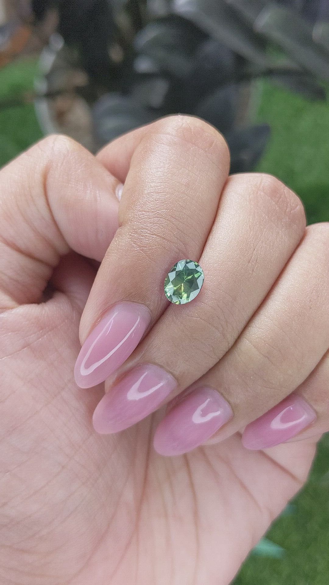 1.26 Ct. Bluish Green Sapphire from Madagascar Size Video