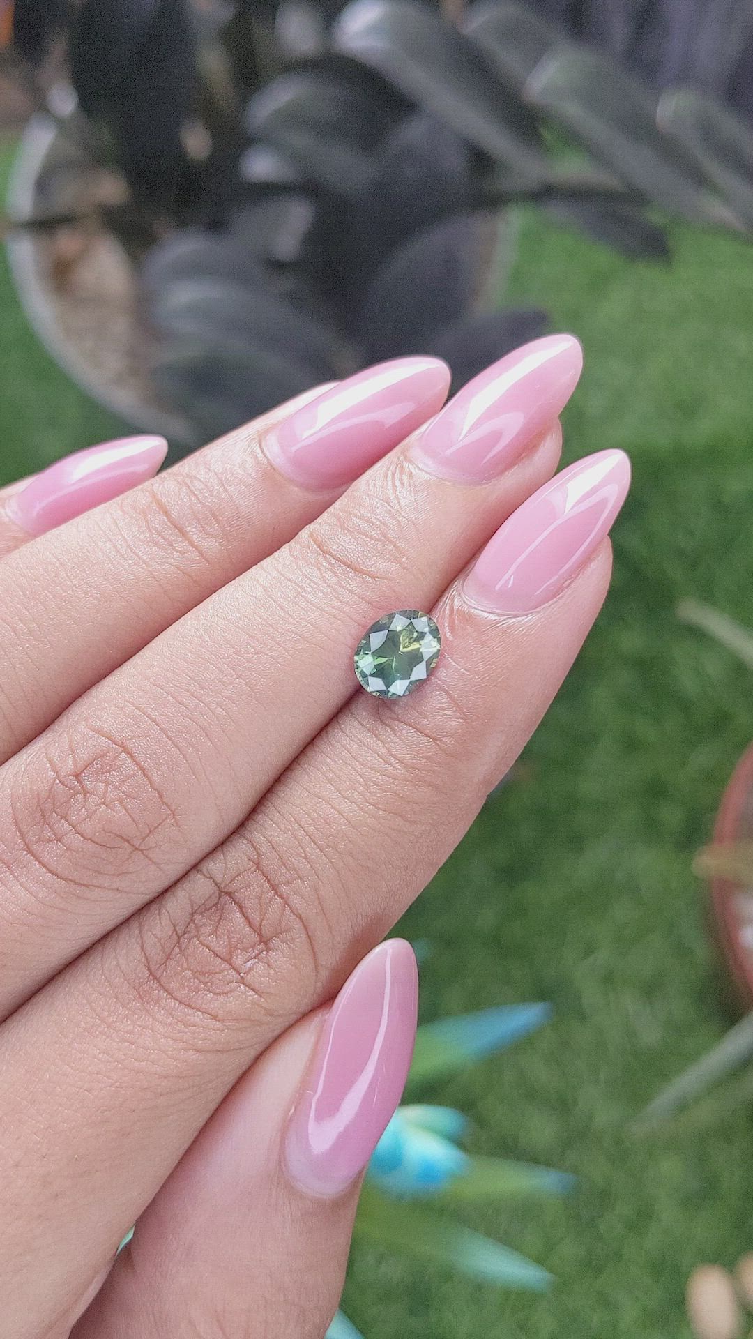 1.26 Ct. Bluish Green Sapphire from Madagascar Size Video