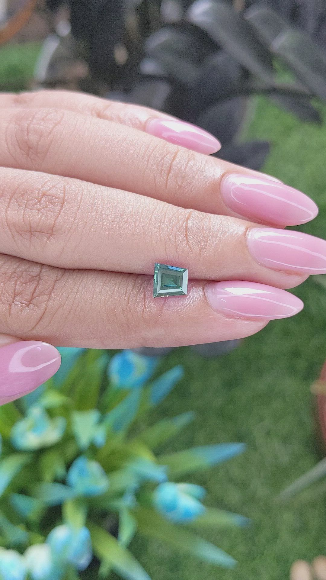1.19 Ct. Bluish Green Sapphire from Australia Size Video