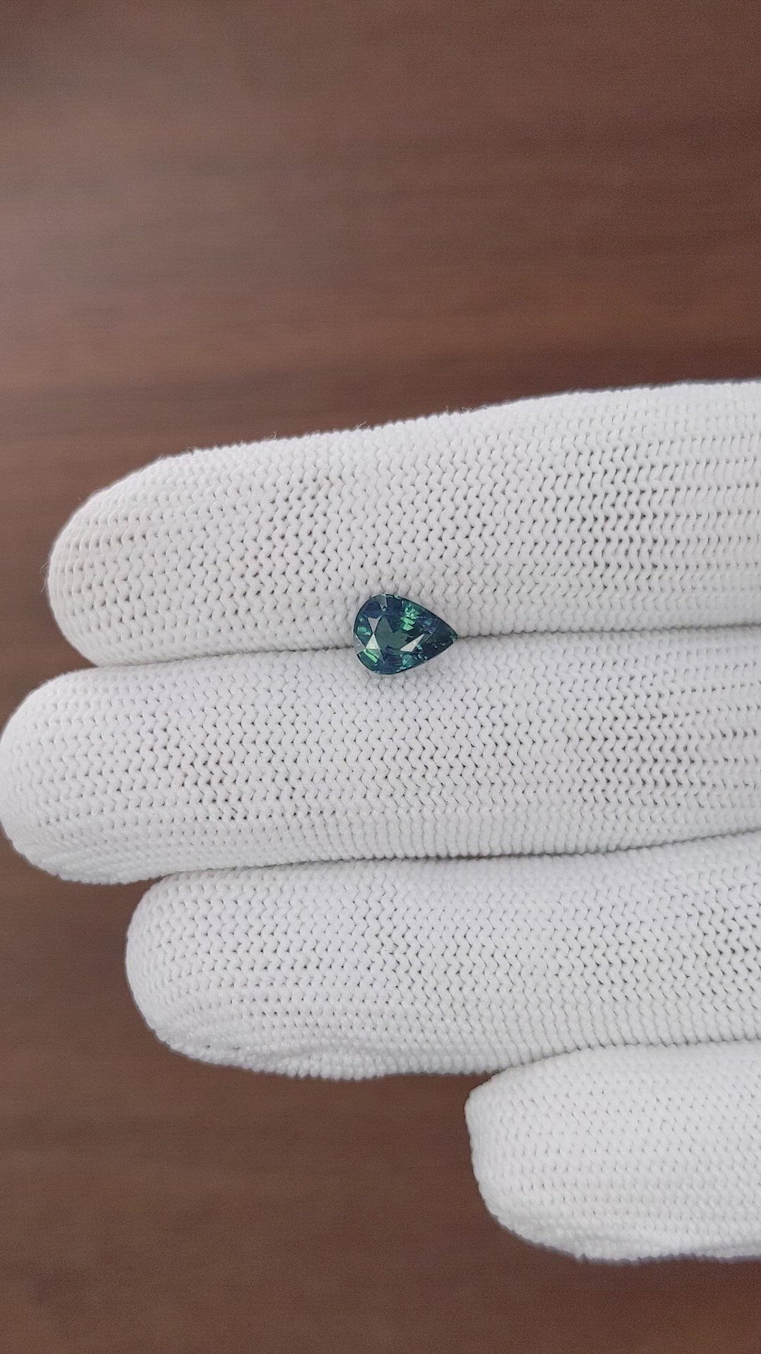 1.51 Ct. Greenish Blue Sapphire from Madagascar Size Video