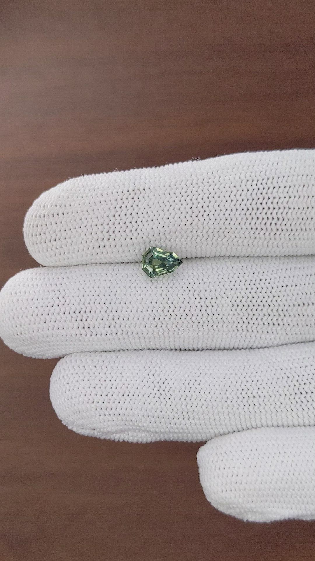 1.11 Ct. Bluish Green Sapphire from Madagascar Size Video