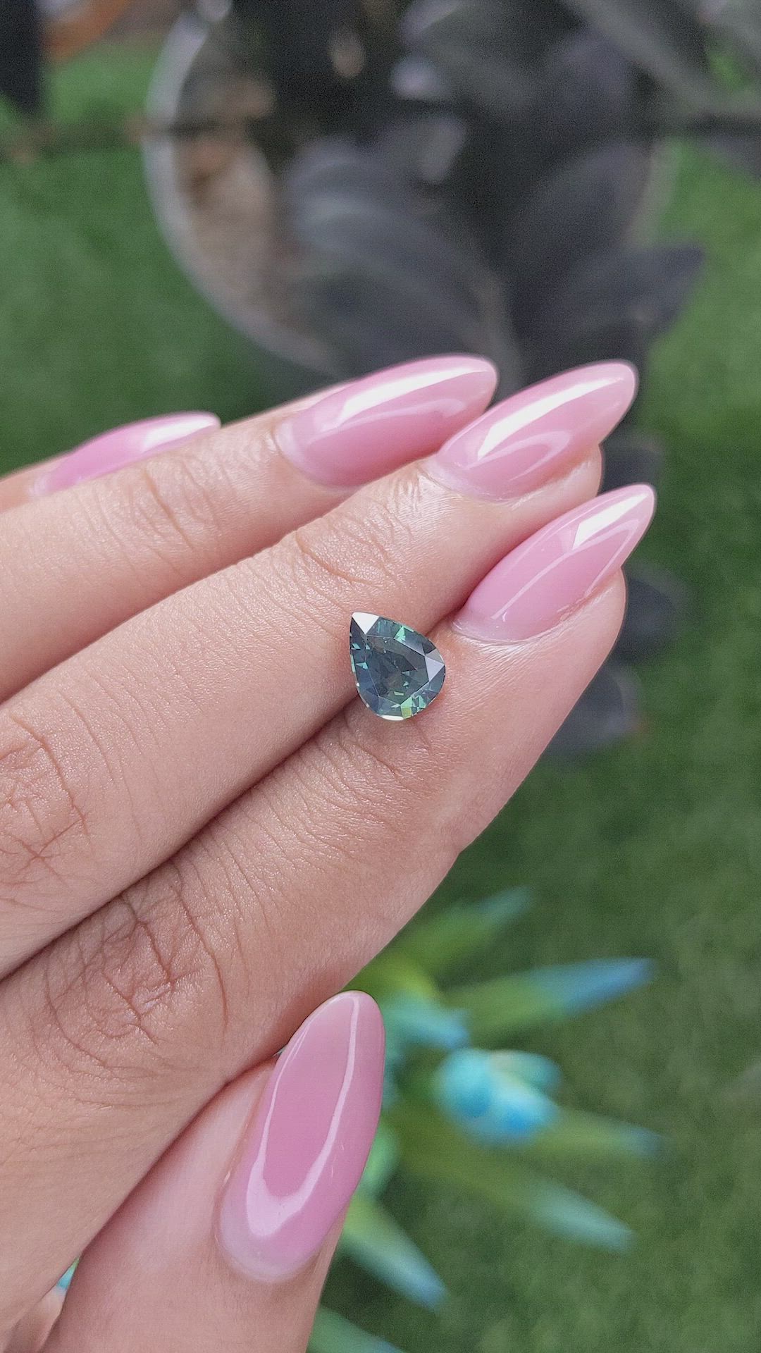 1.51 Ct. Bluish Green Sapphire from Madagascar Size Video