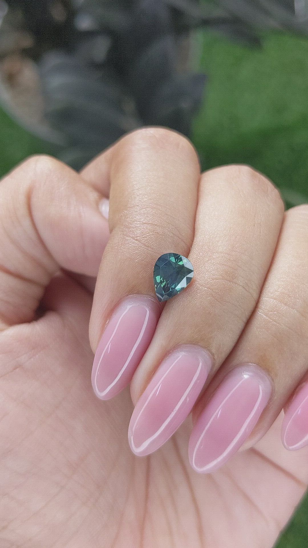 1.51 Ct. Bluish Green Sapphire from Madagascar Size Video