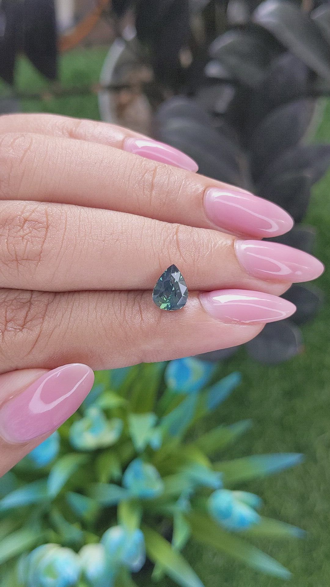 1.51 Ct. Bluish Green Sapphire from Madagascar Size Video