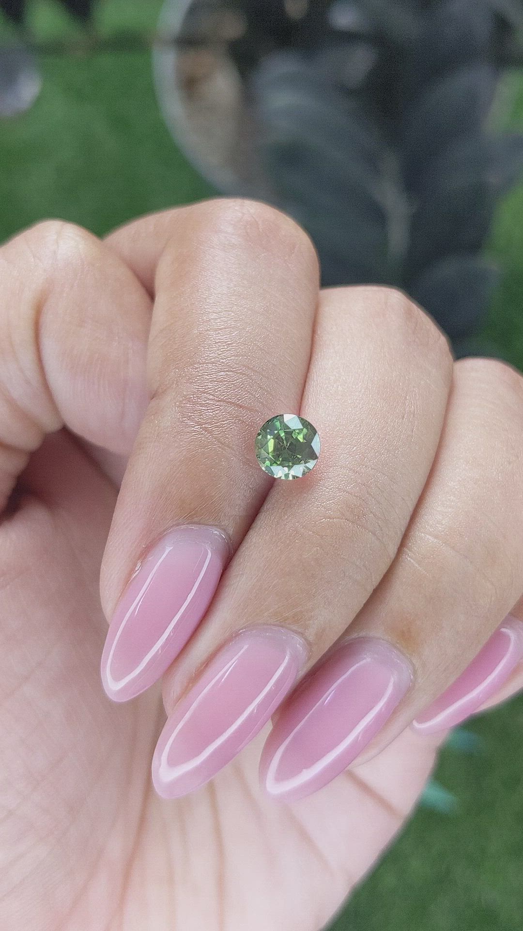 1.28 Ct. Yellowish Green Sapphire from Australia Size Video