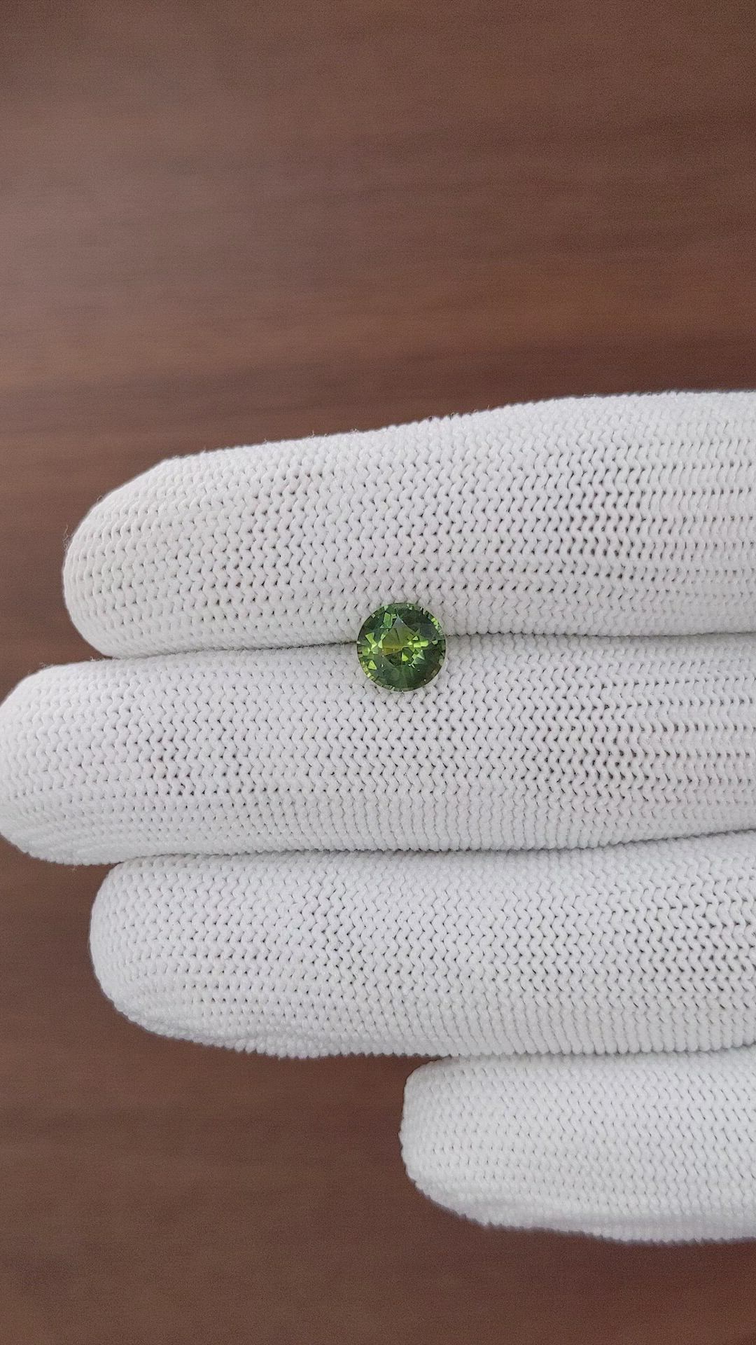 1.56 Ct. Yellowish Green Sapphire from Australia Size Video