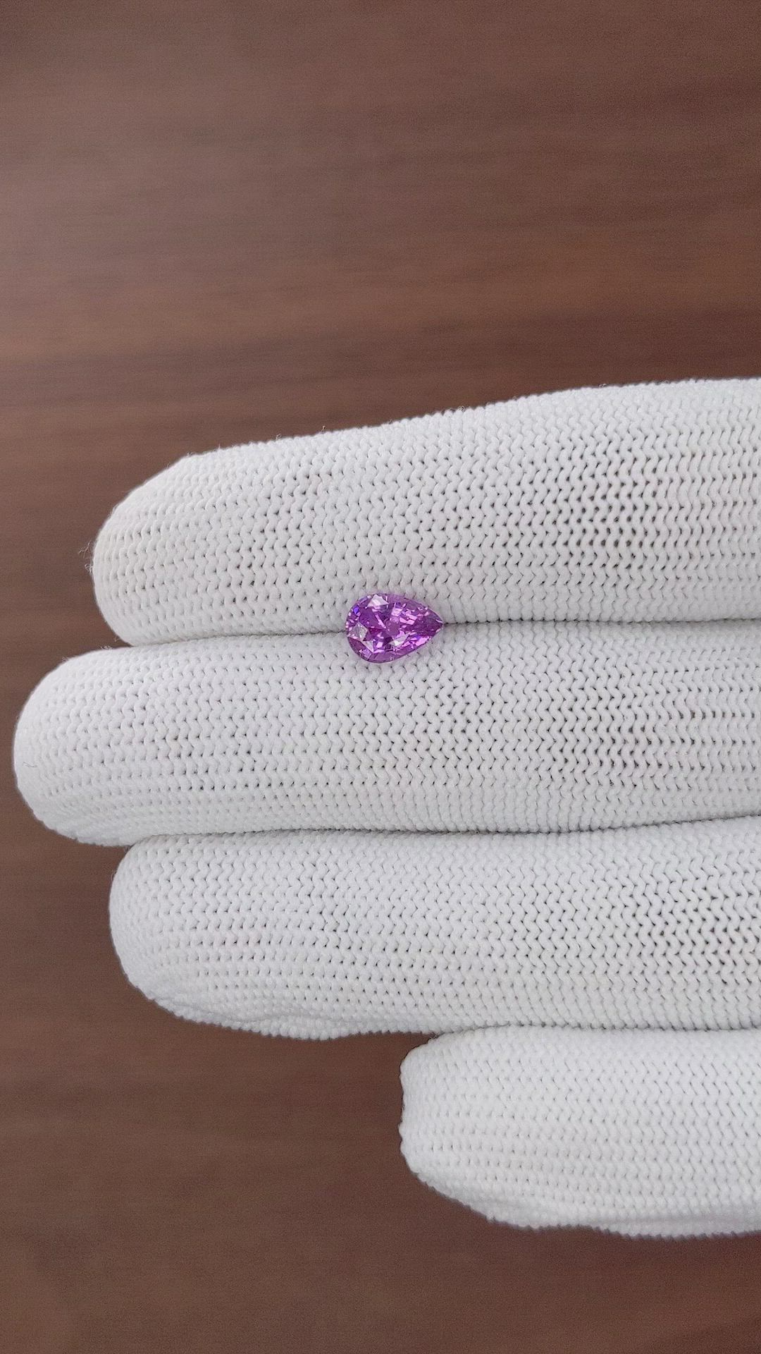 1.27 Ct. Pinkish Purple Sapphire from Tanzania Size Video