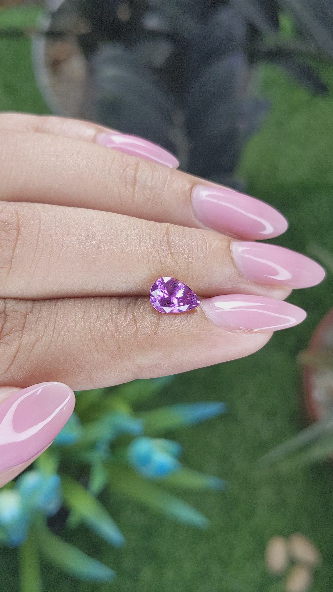 1.27 Ct. Pinkish Purple Sapphire from Tanzania Size Video