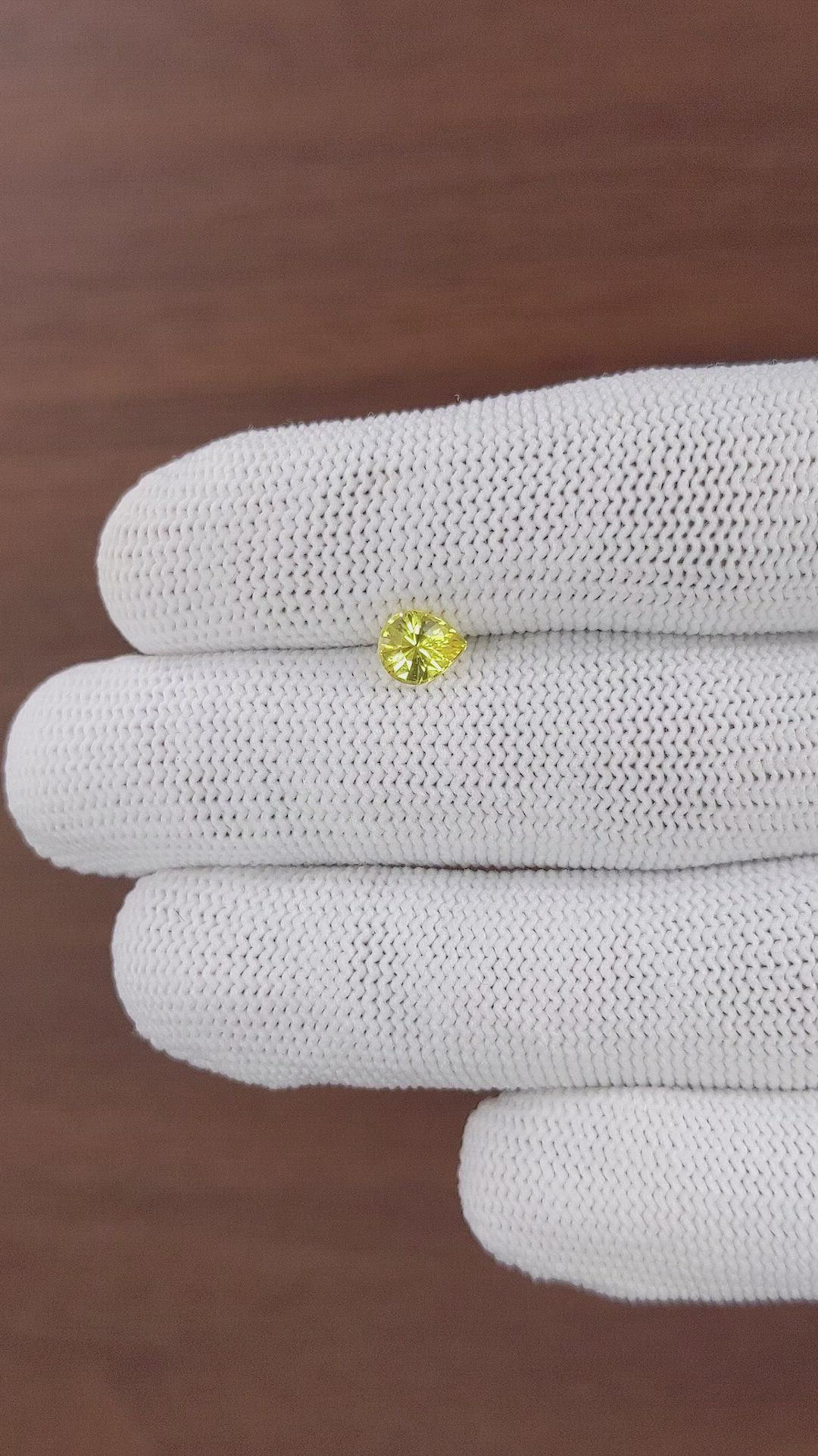 0.82 Ct. Yellow Sapphire from Australia Size Video
