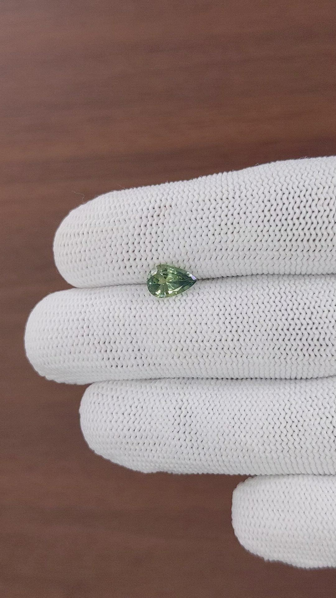 1.16 Ct. Bluish Green Sapphire from Madagascar Size Video