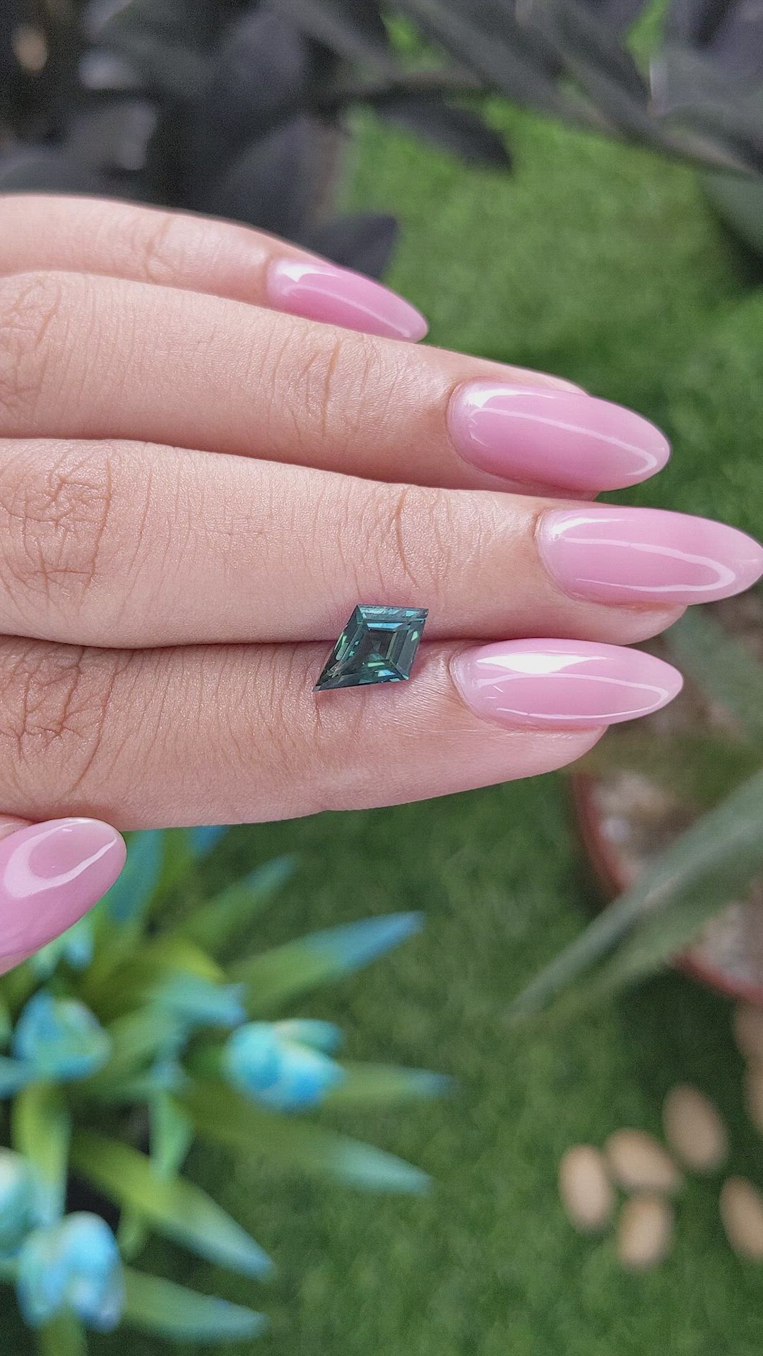 1.57 Ct. Greenish Blue Sapphire from Madagascar Size Video