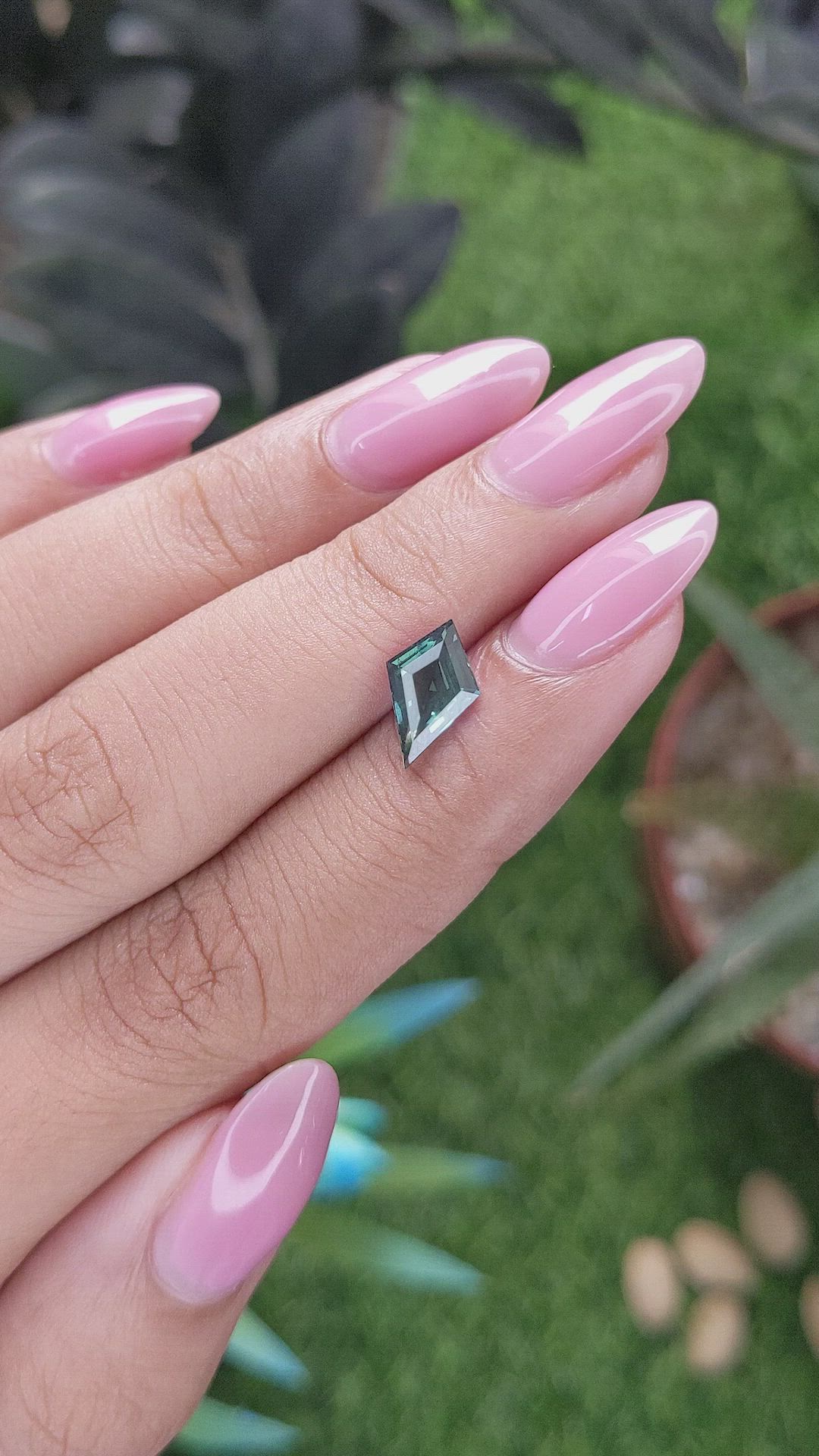 1.57 Ct. Greenish Blue Sapphire from Madagascar Size Video