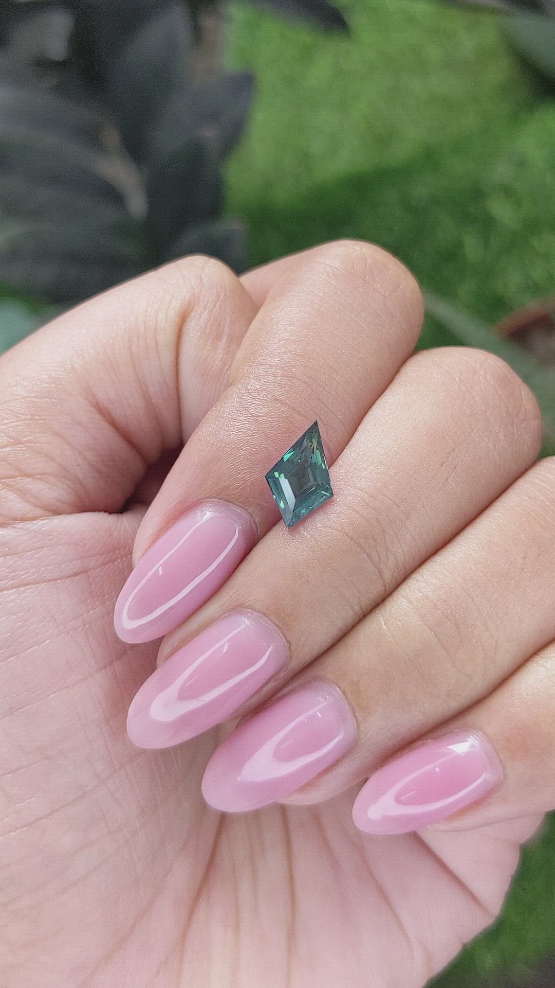 1.57 Ct. Greenish Blue Sapphire from Madagascar Size Video