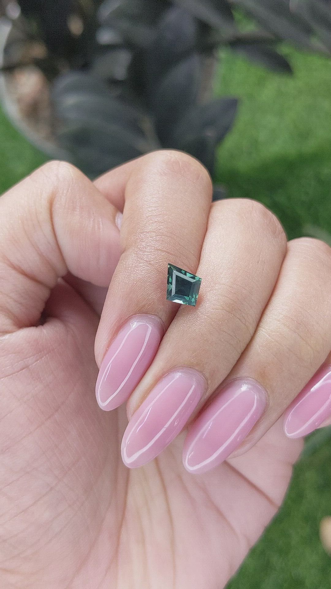 1.52 Ct. Bluish Green Sapphire from Madagascar Size Video