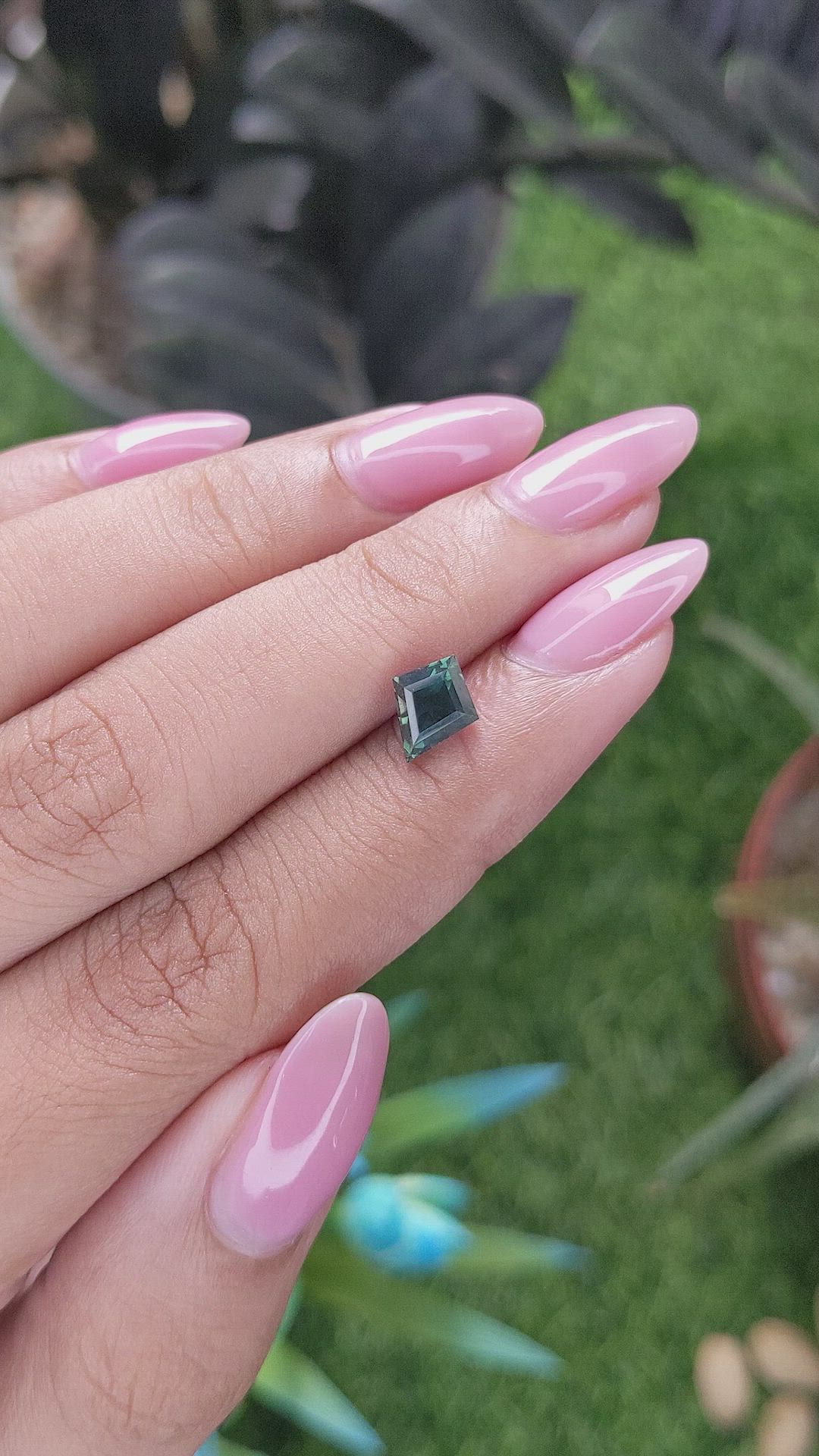 1.52 Ct. Bluish Green Sapphire from Madagascar Size Video