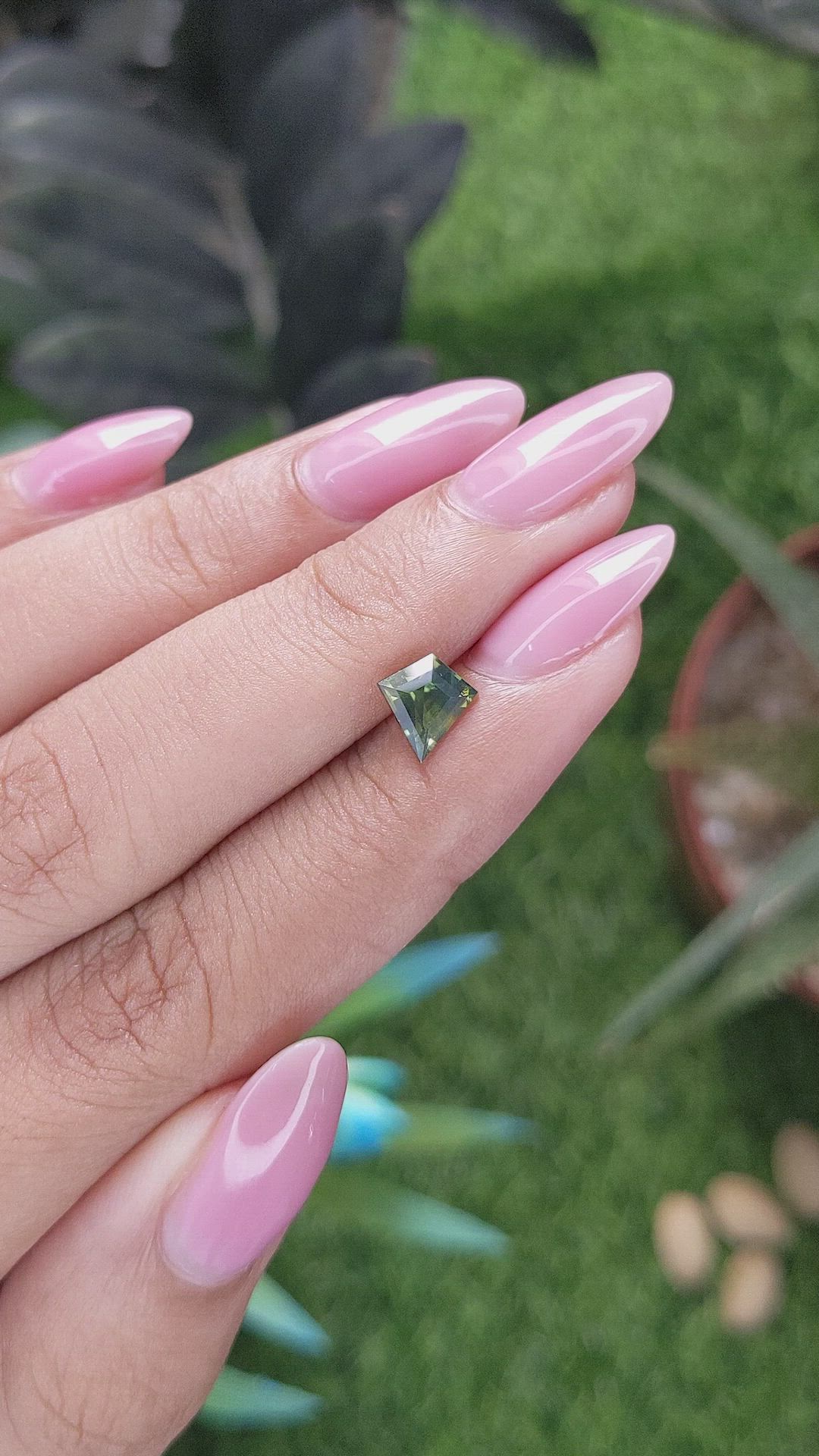 1.05 Ct. Yellowish Green Sapphire from Australia Size Video