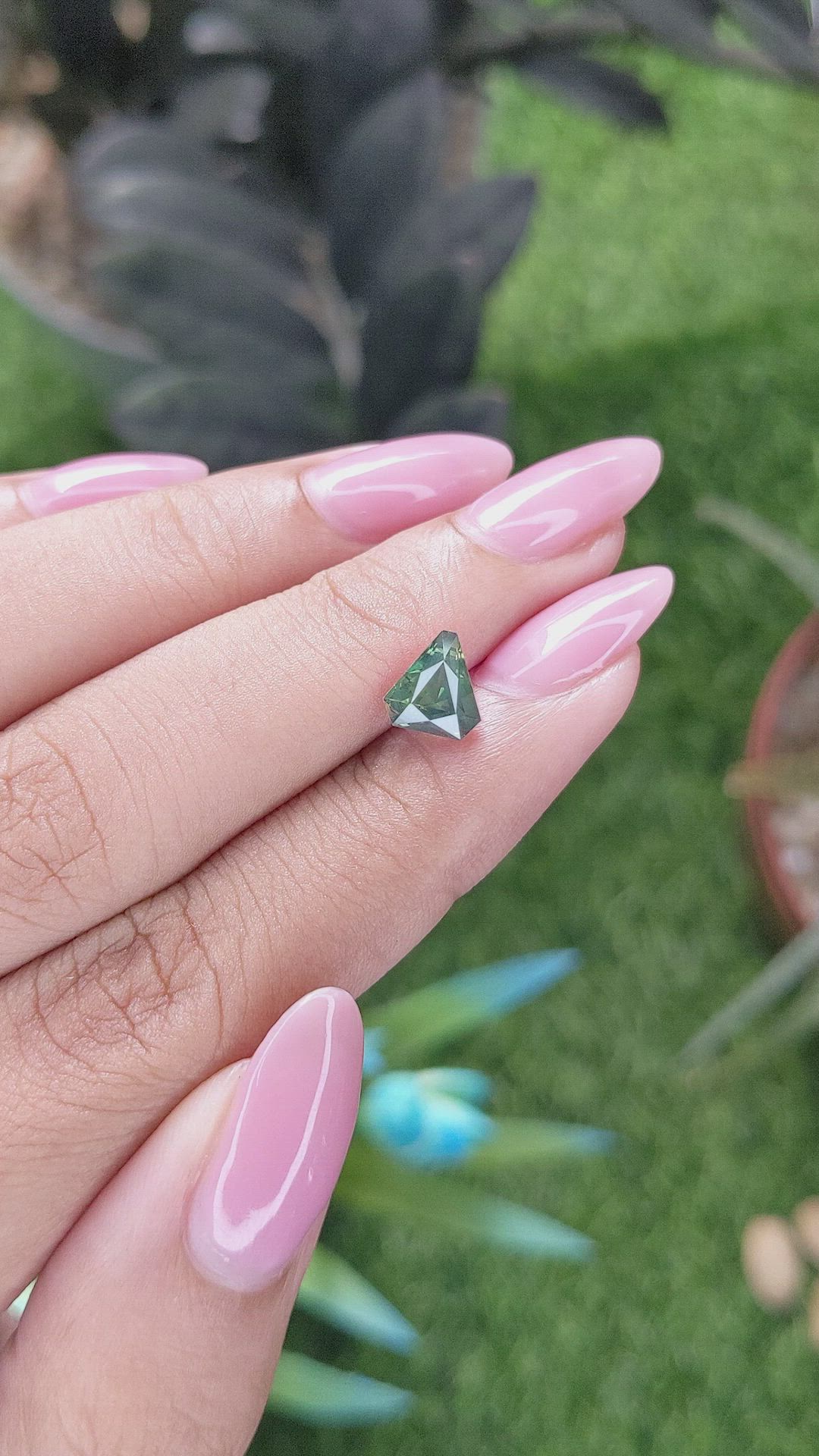 1.57 Ct. Bluish Green Sapphire from Australia Size Video