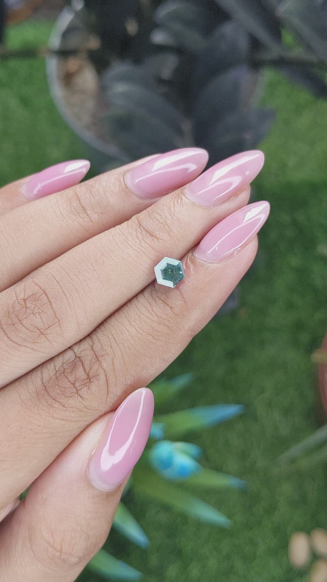 1.02 Ct. Bluish Green Sapphire from Madagascar Size Video