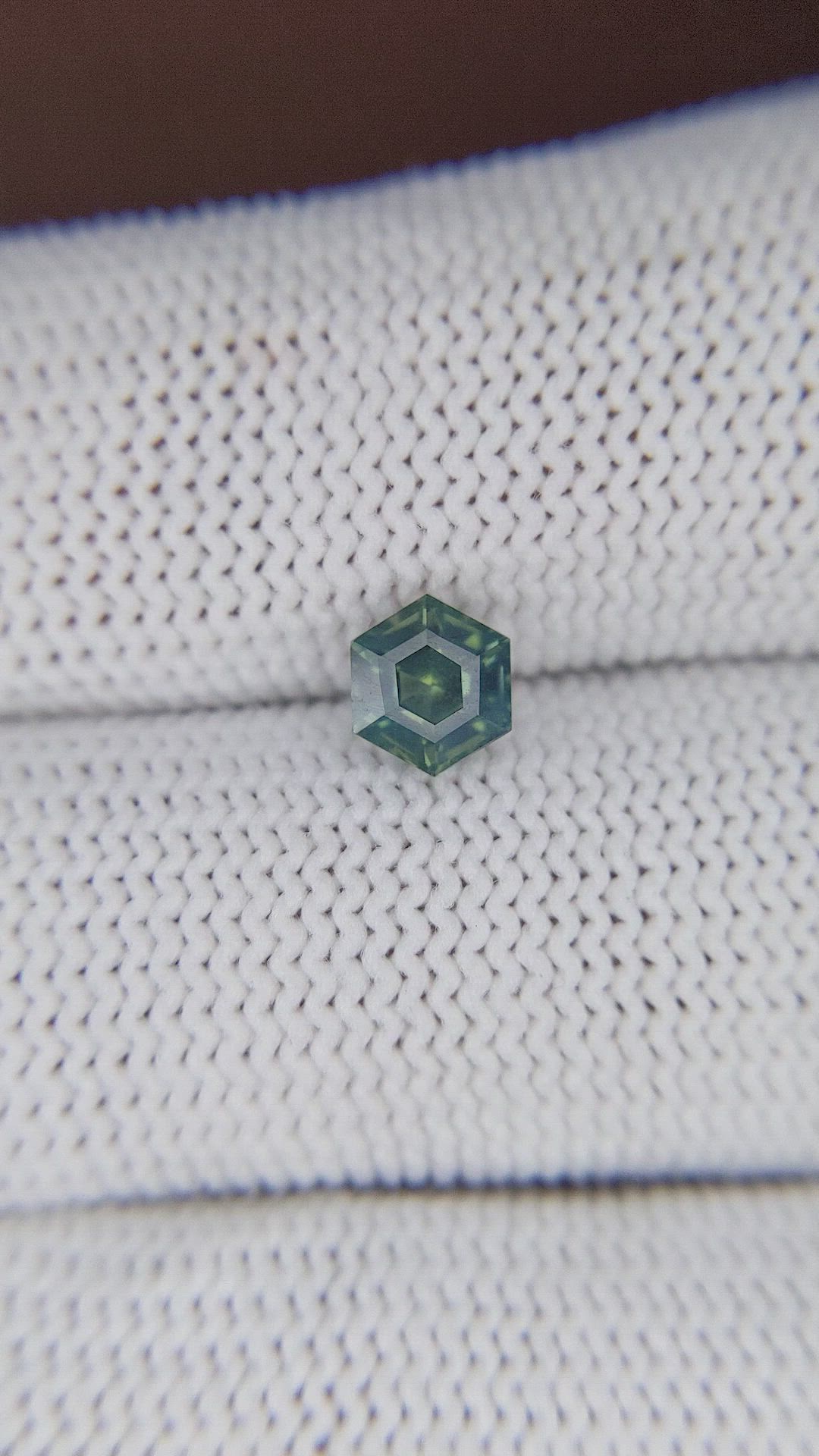 1.02 Ct. Bluish Green Sapphire from Madagascar Size Video