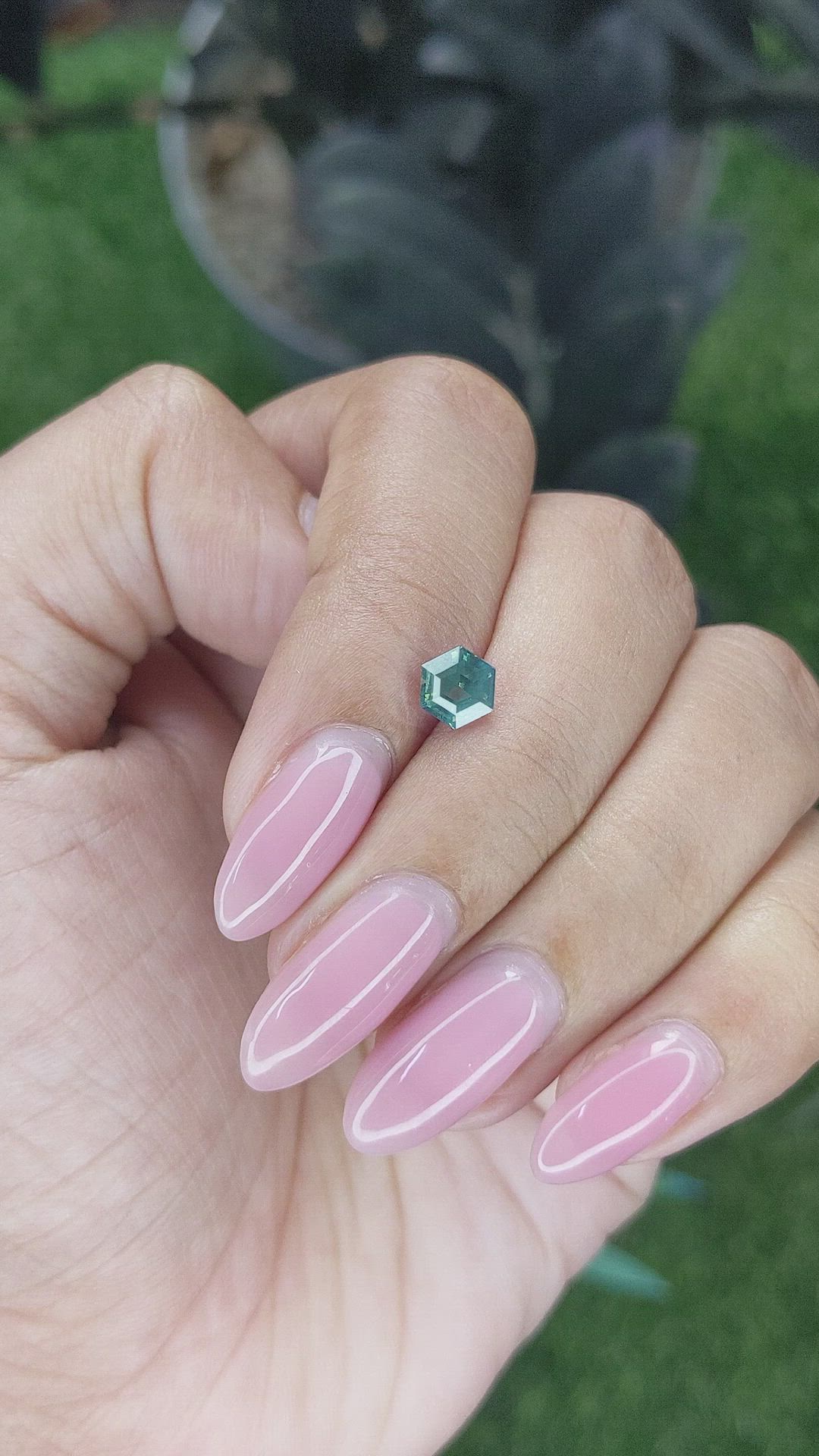1.02 Ct. Bluish Green Sapphire from Madagascar Size Video