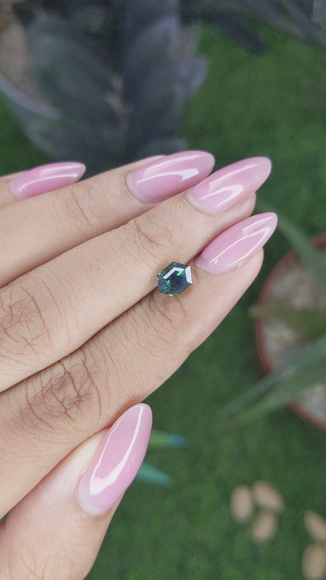 1.33 Ct. Bluish Green Sapphire from Madagascar Size Video