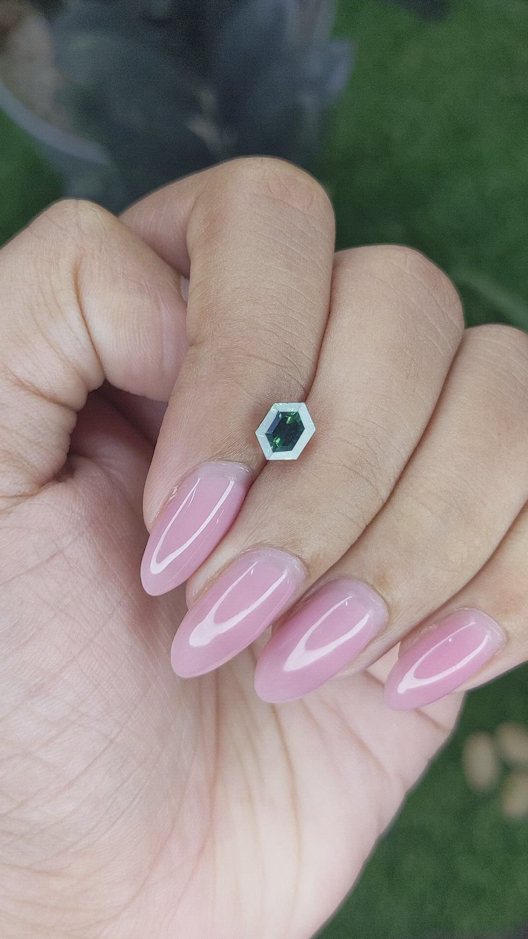 1.33 Ct. Bluish Green Sapphire from Madagascar Size Video