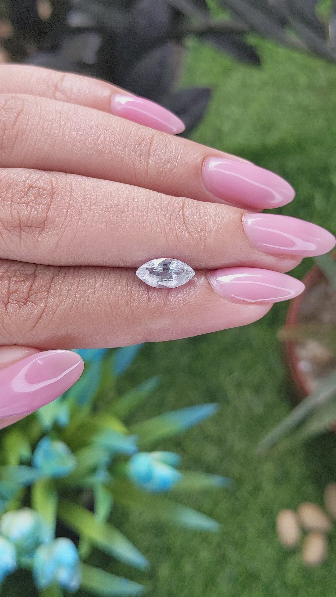 1.39 Ct. White Sapphire from Ceylon (Sri Lanka) Size Video