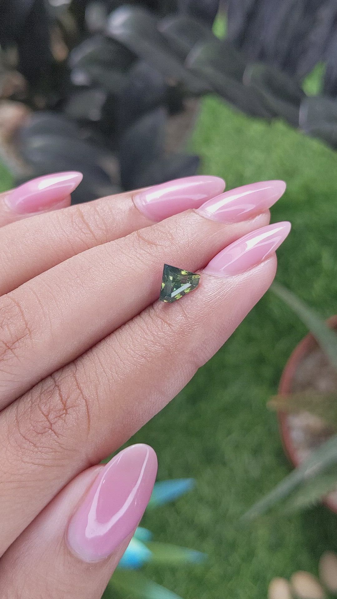 1.07 Ct. Yellowish Green Sapphire from Australia Size Video